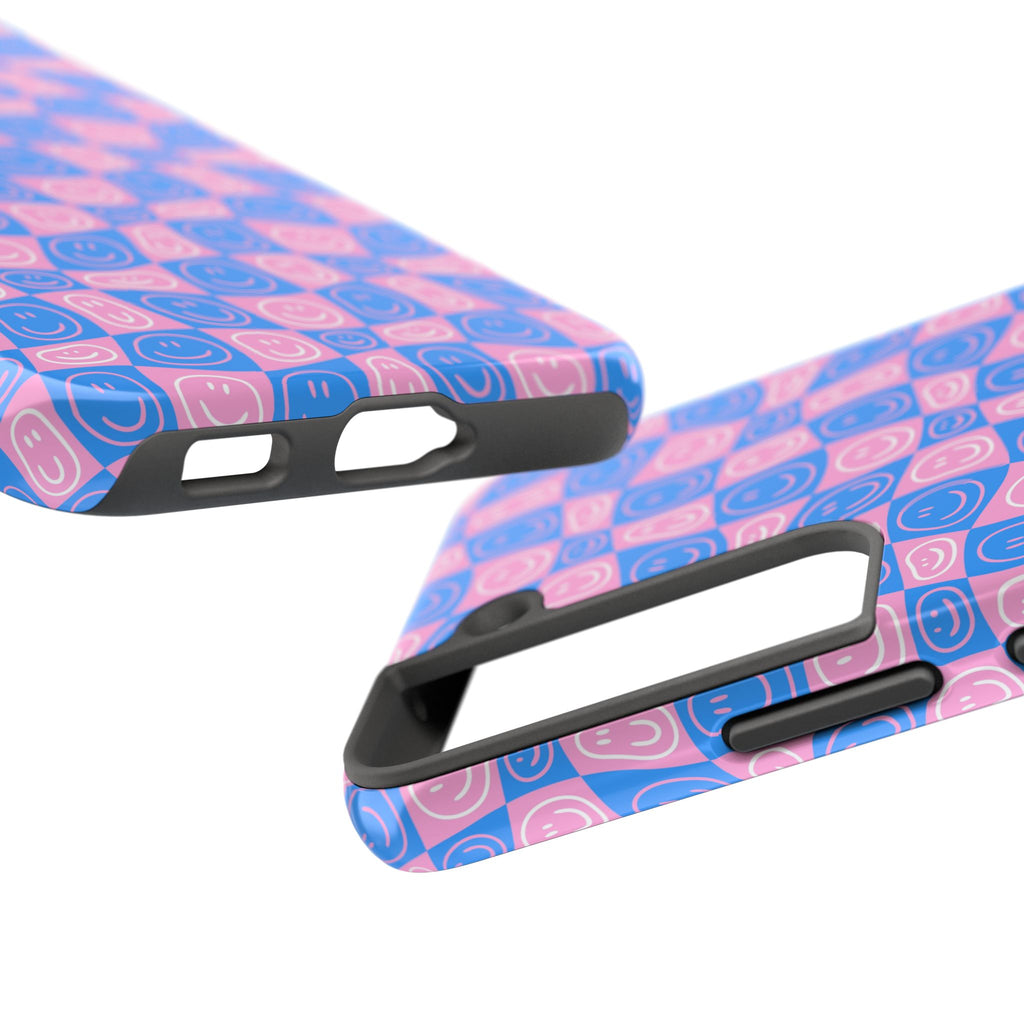 Pink and Blue Smiley Phone Case
