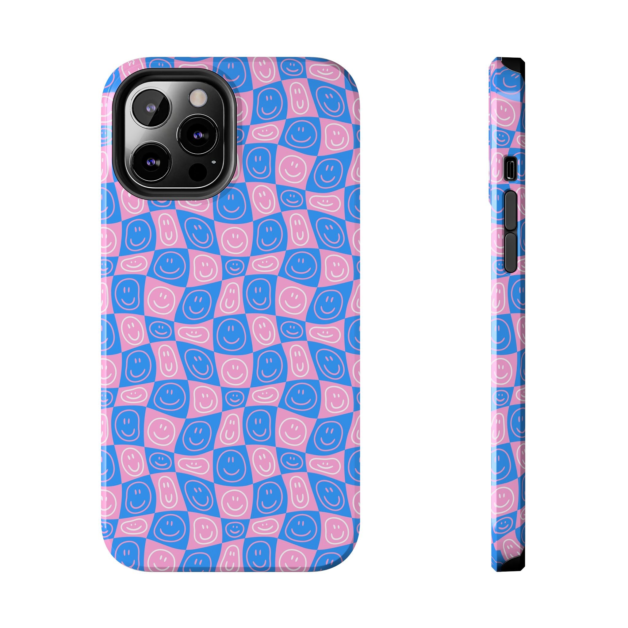 Pink and Blue Smiley Phone Case