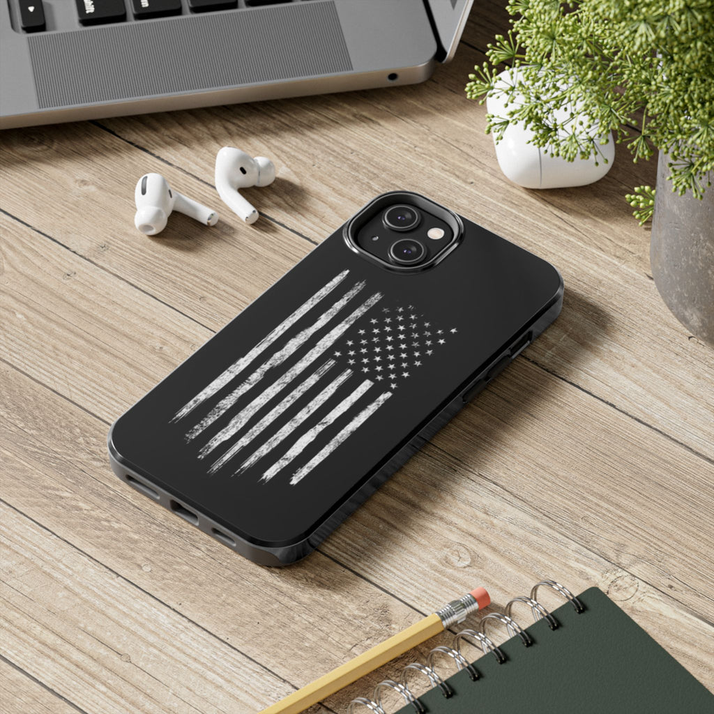 American - Black and White Flag
