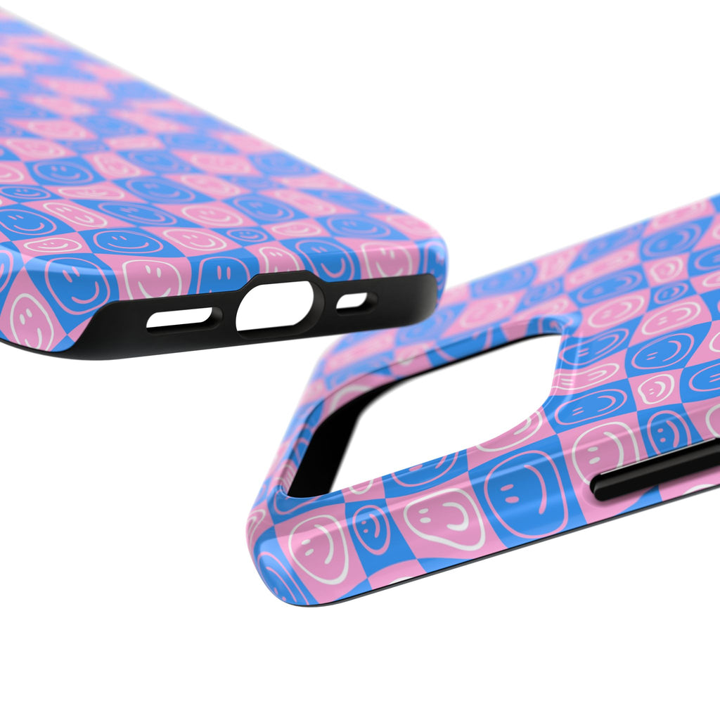 Pink and Blue Smiley Phone Case