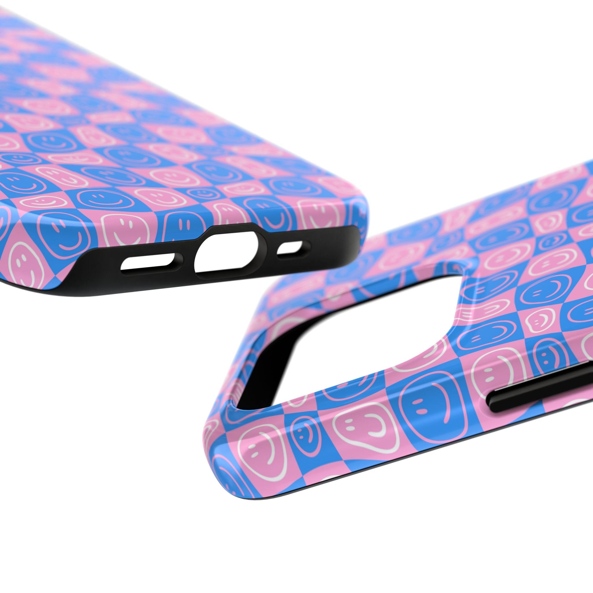 Pink and Blue Smiley Phone Case