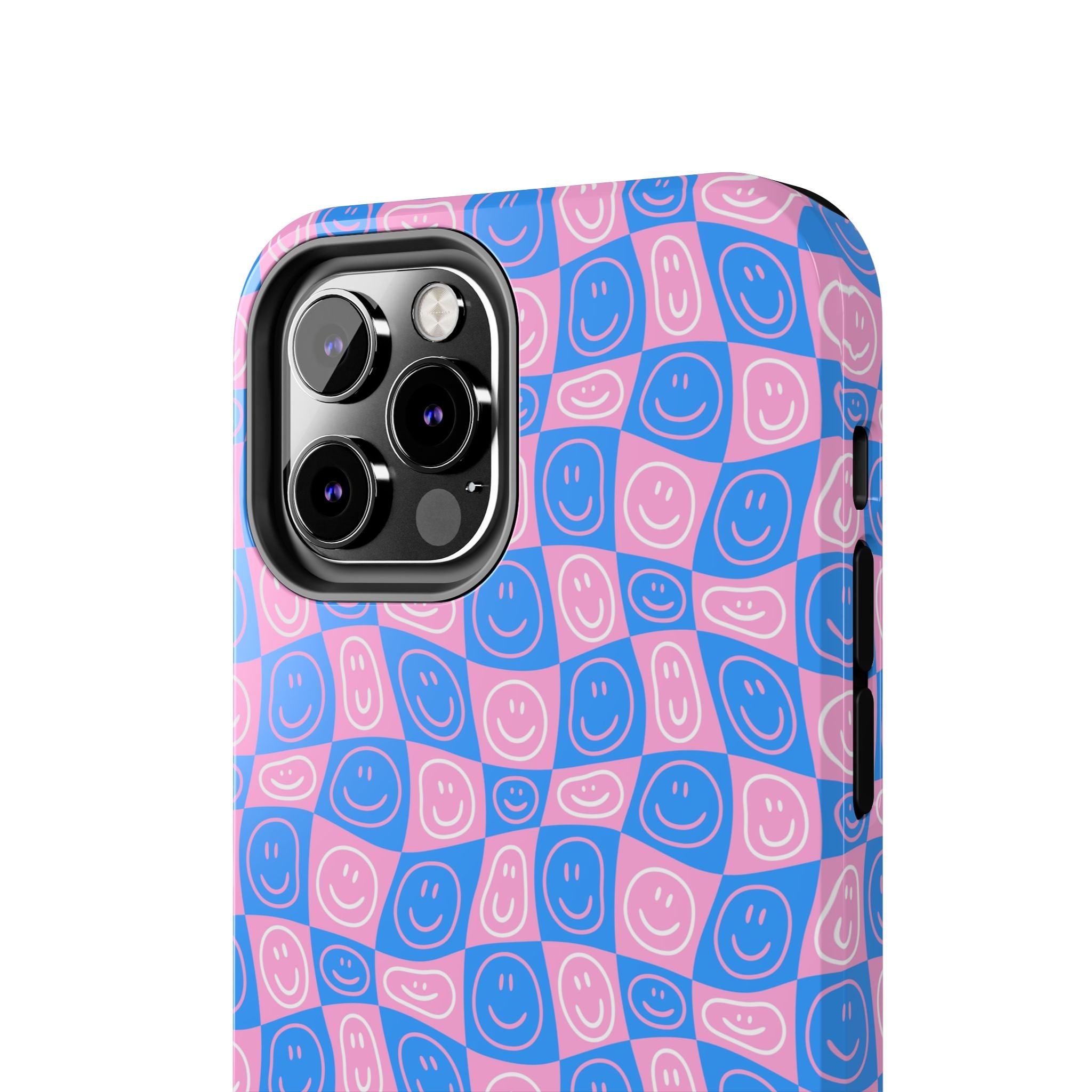 Pink and Blue Smiley Phone Case