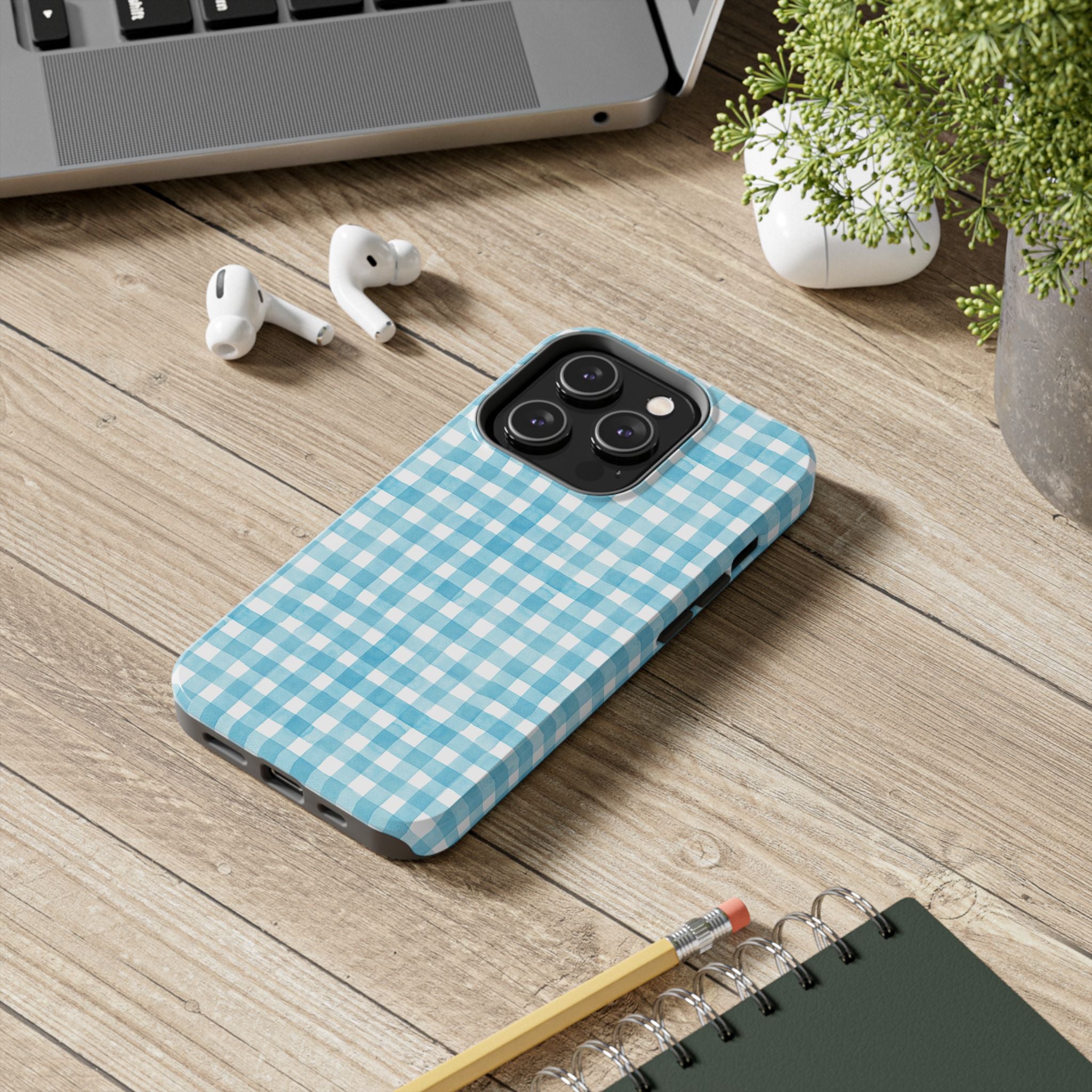 Watercolor Gingham - Light Blue
