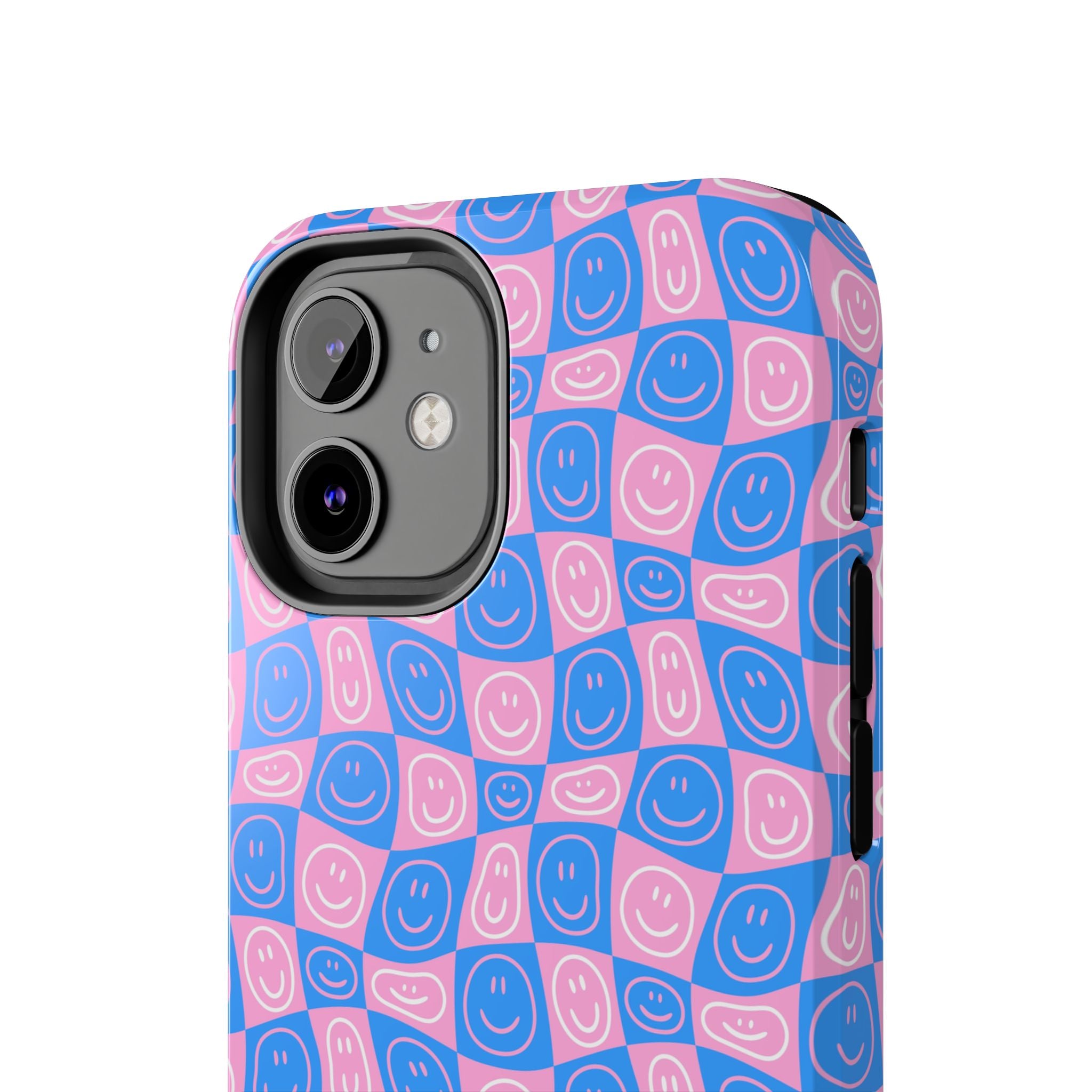 Pink and Blue Smiley Phone Case