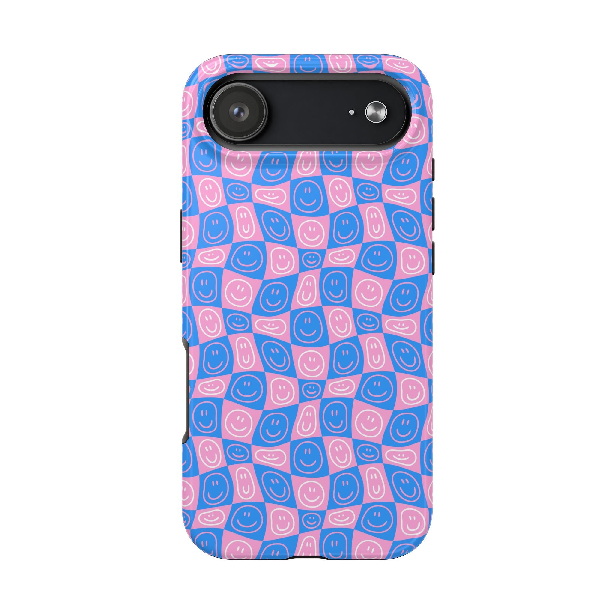 Pink and Blue Smiley Phone Case