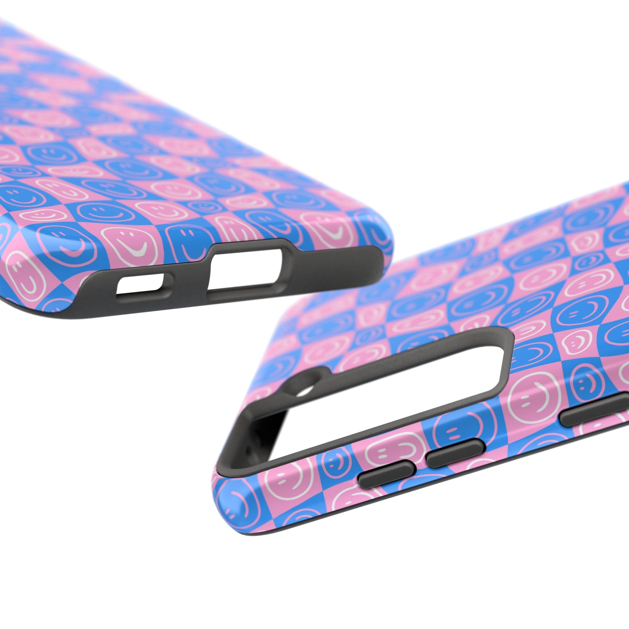 Pink and Blue Smiley Phone Case