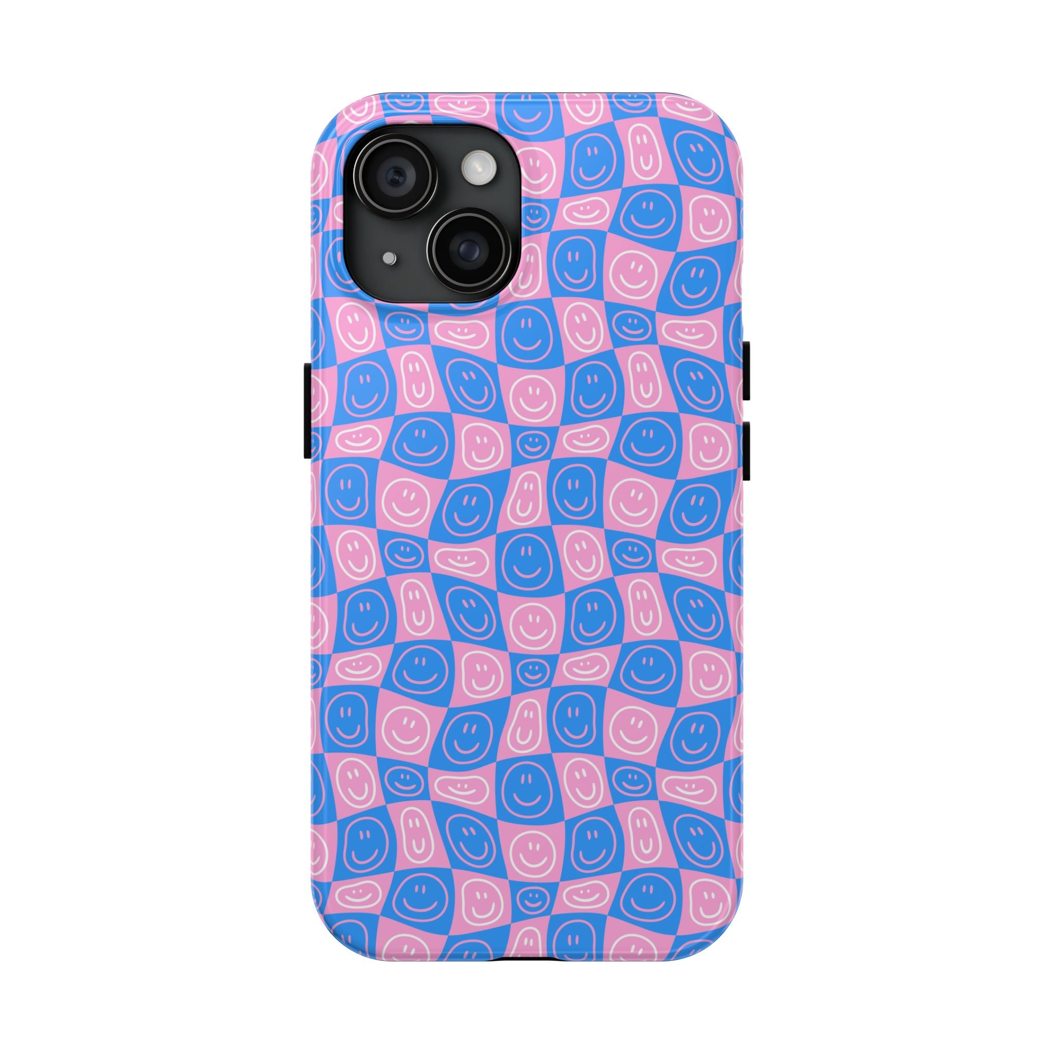 Pink and Blue Smiley Phone Case