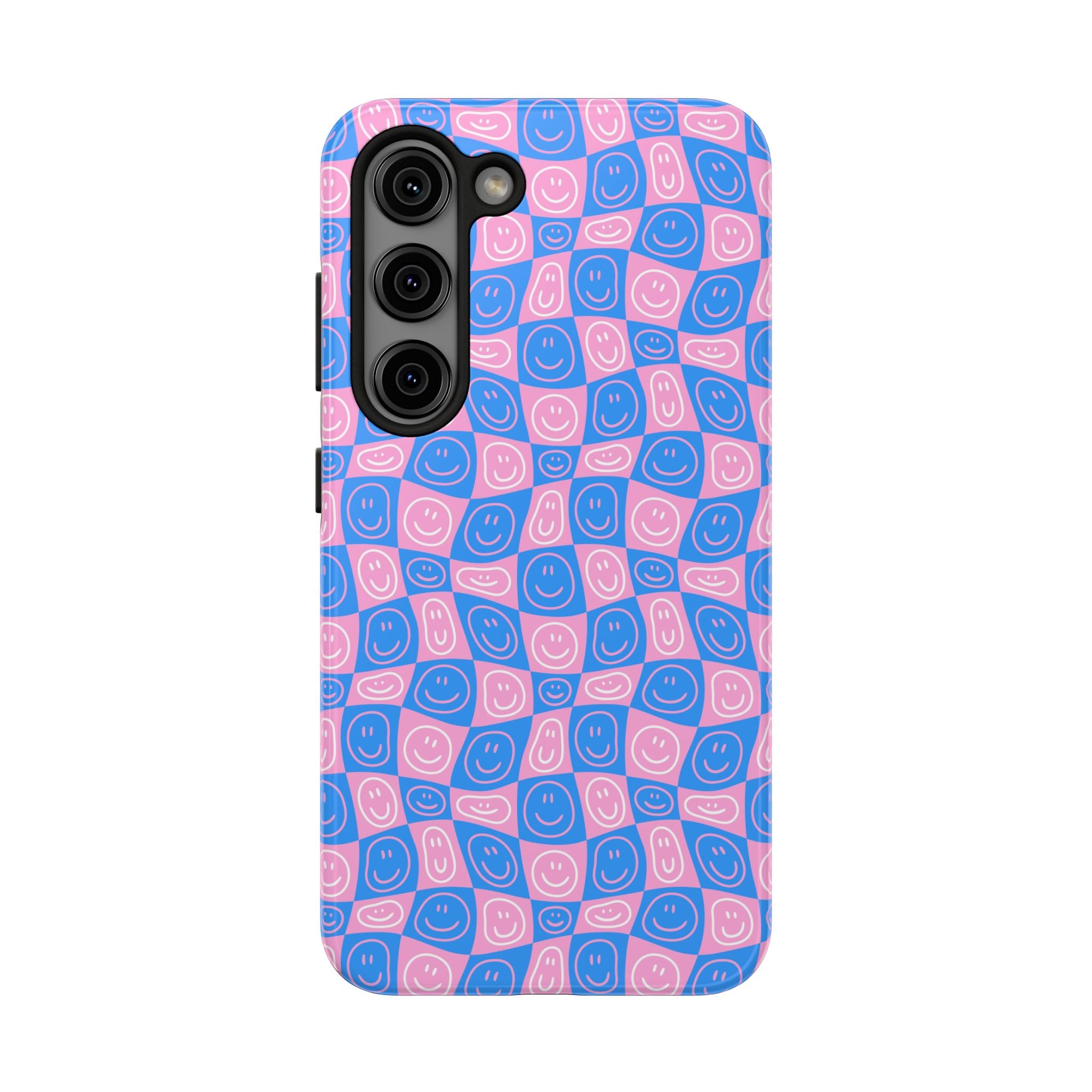 Pink and Blue Smiley Phone Case