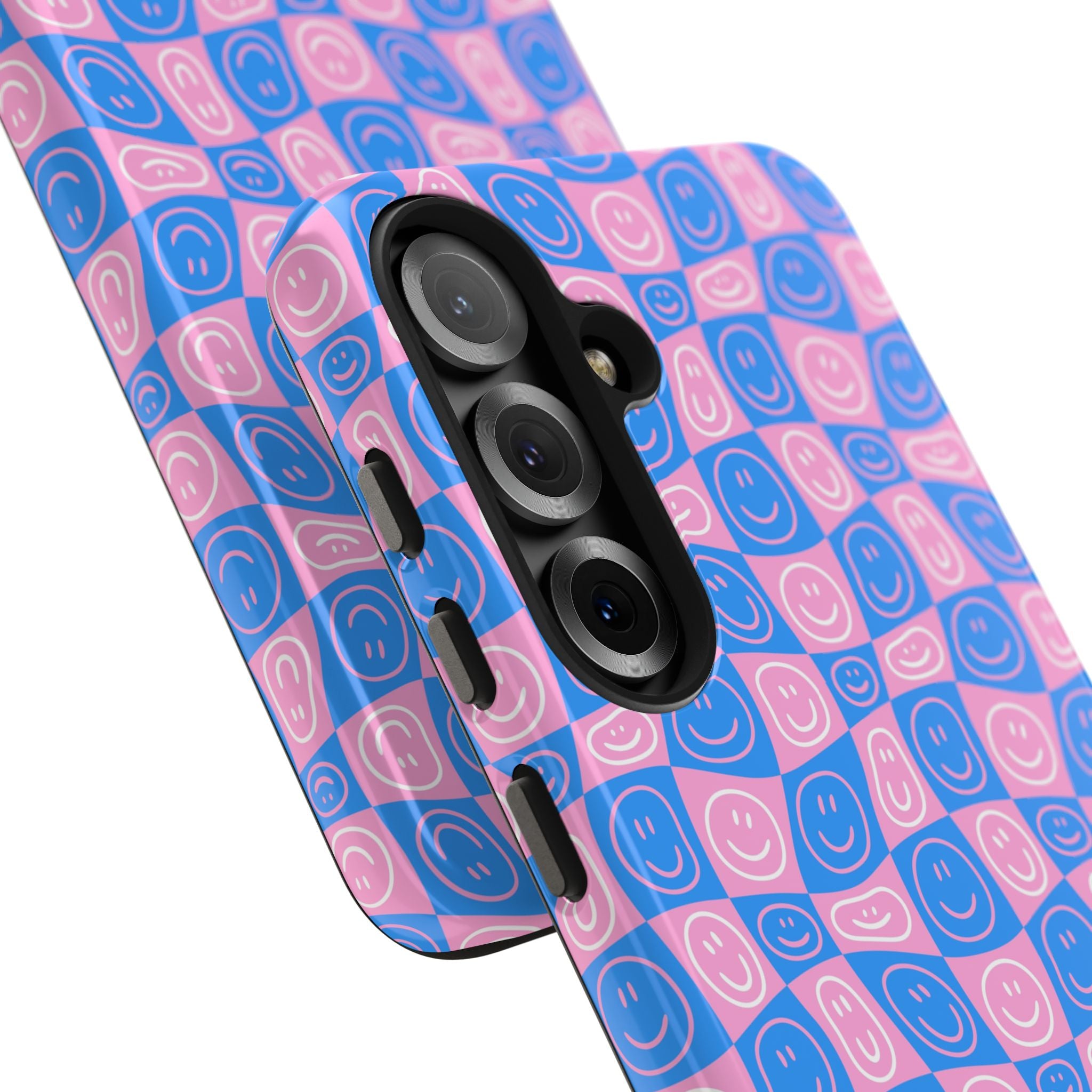Pink and Blue Smiley Phone Case