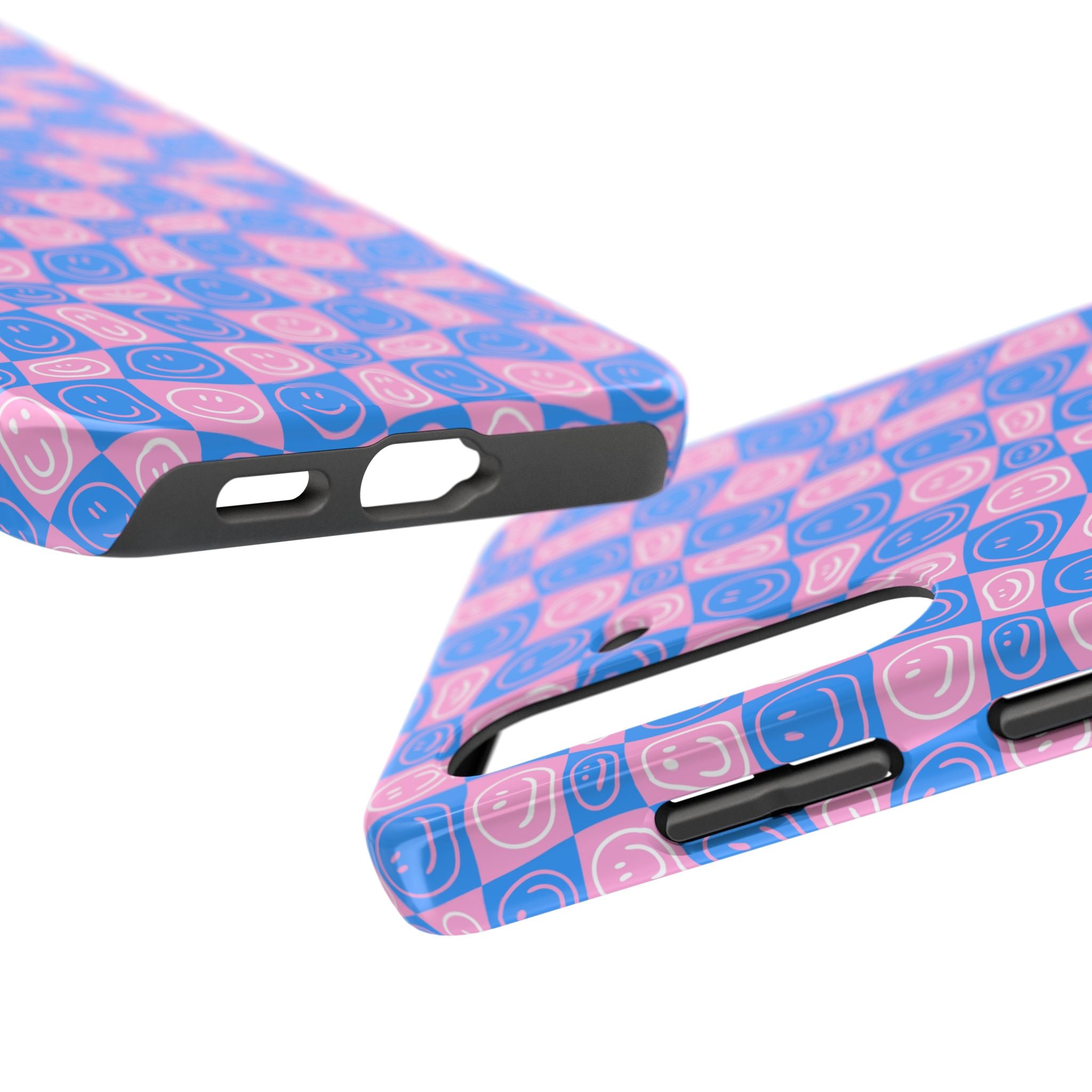 Pink and Blue Smiley Phone Case