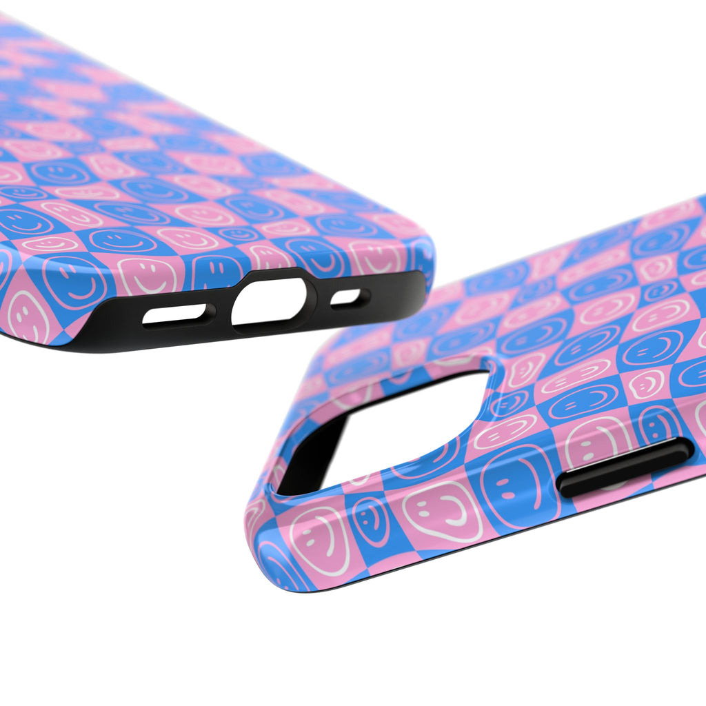 Pink and Blue Smiley Phone Case