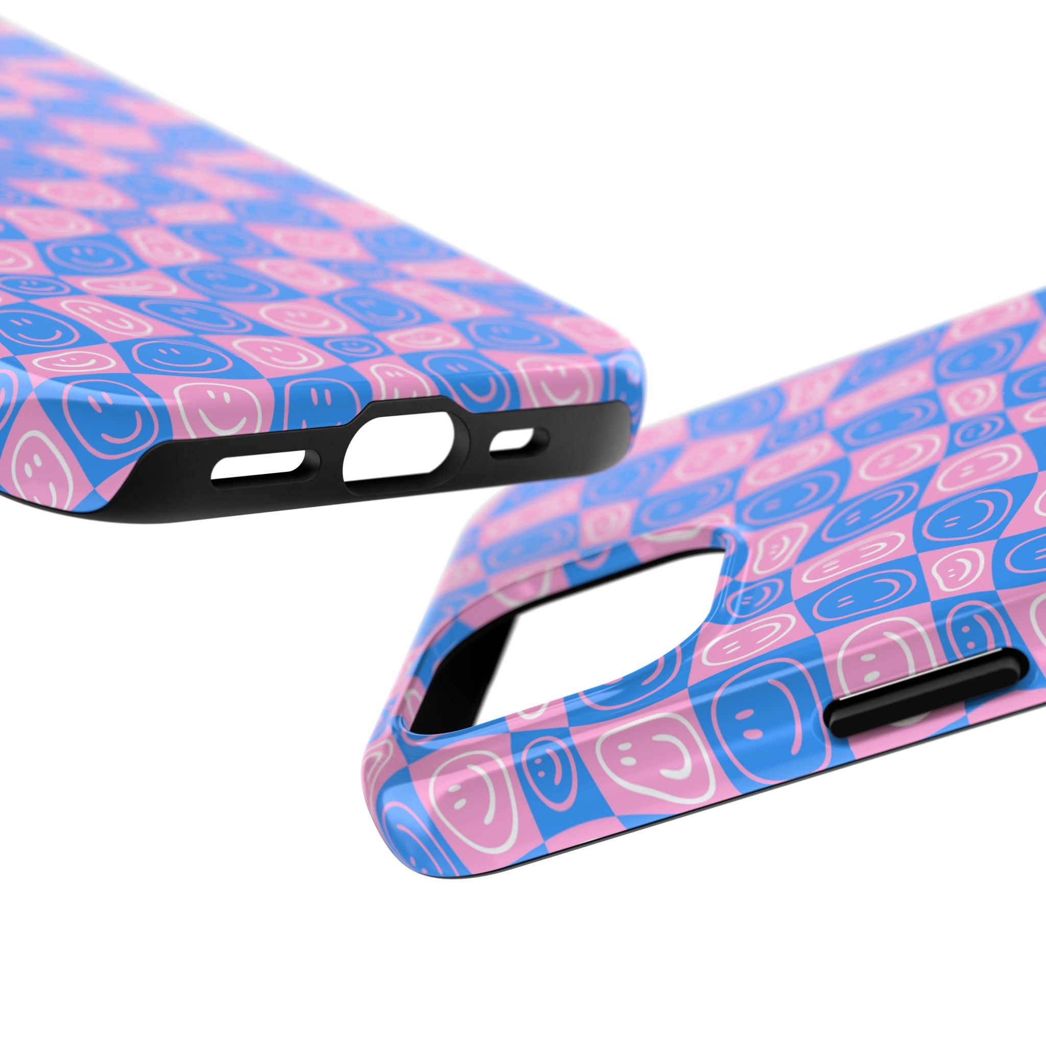 Pink and Blue Smiley Phone Case