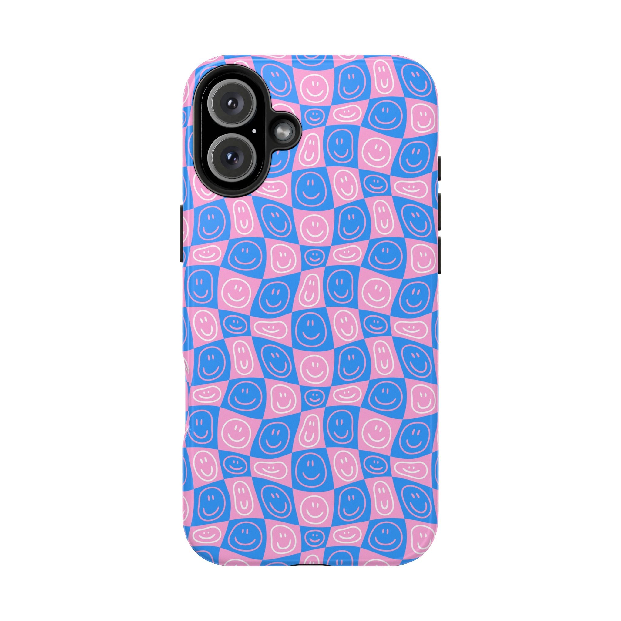 Pink and Blue Smiley Phone Case