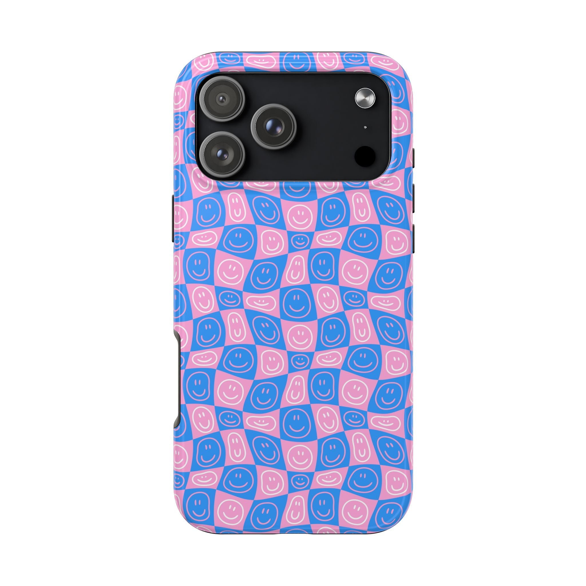Pink and Blue Smiley Phone Case
