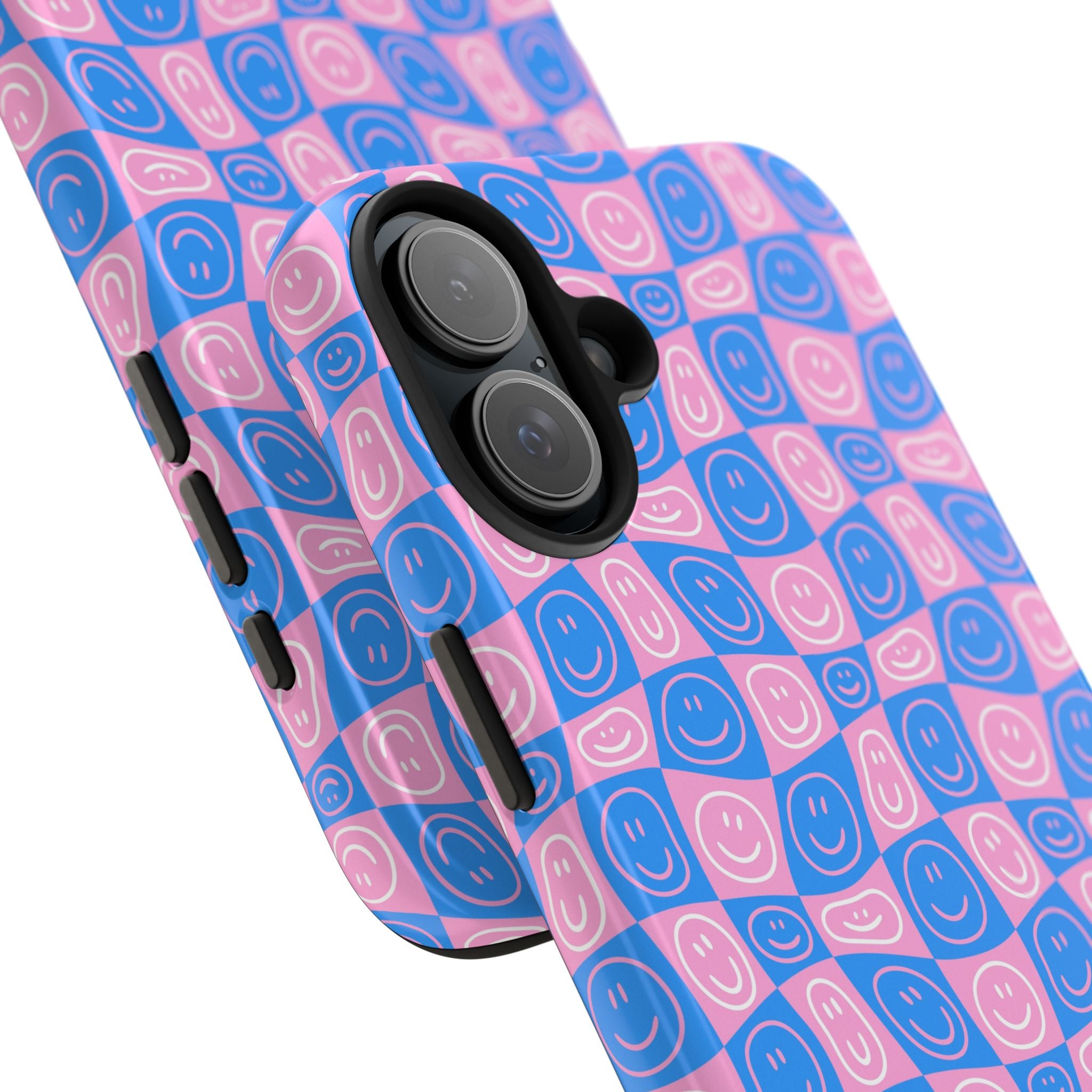 Pink and Blue Smiley Phone Case