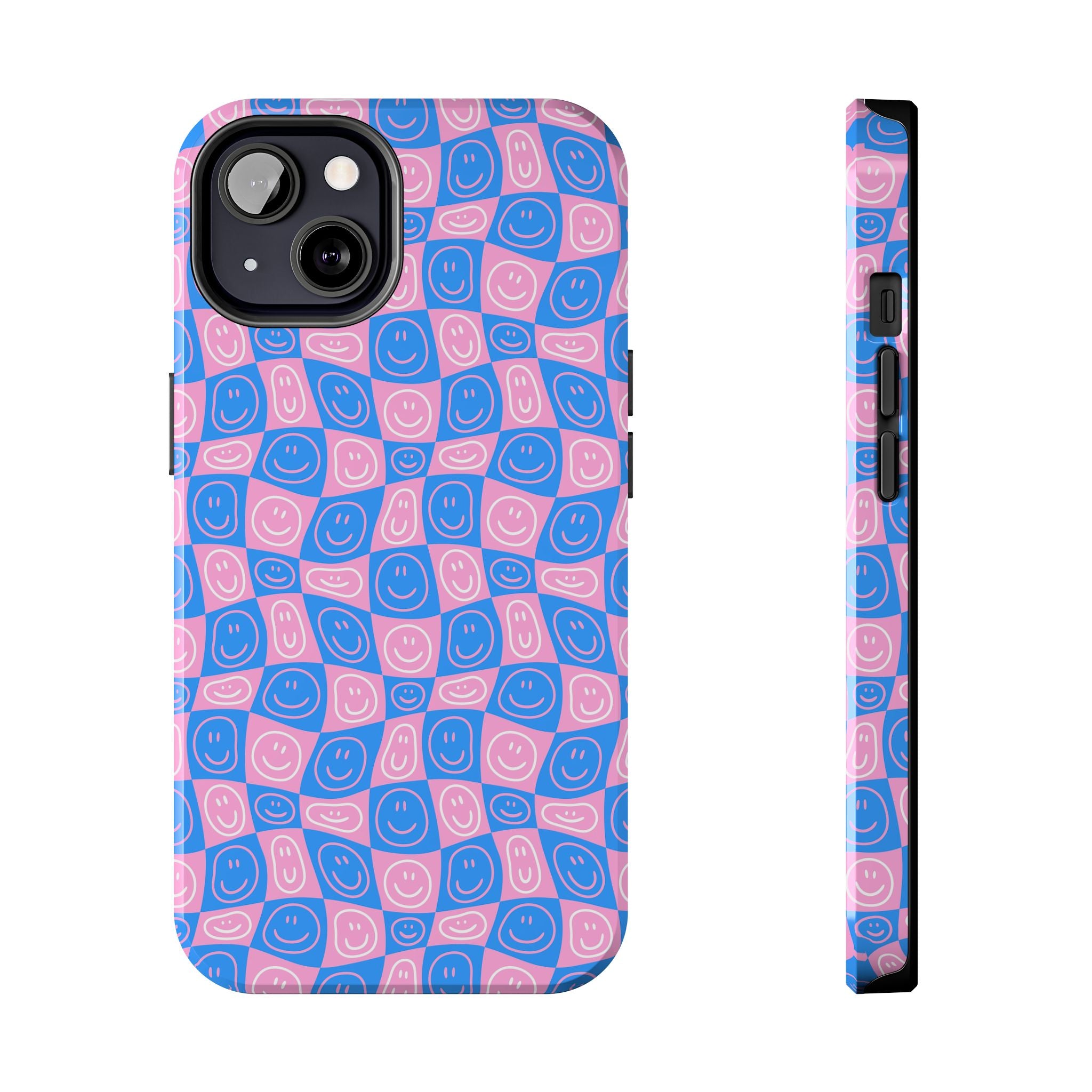 Pink and Blue Smiley Phone Case