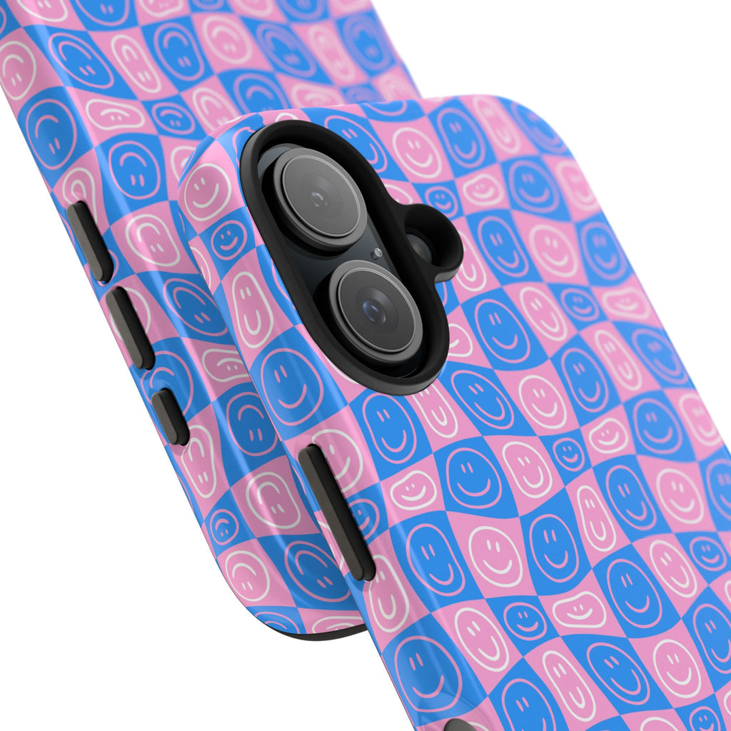 Pink and Blue Smiley Phone Case