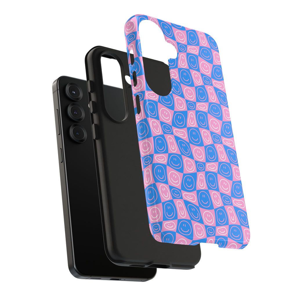 Pink and Blue Smiley Phone Case