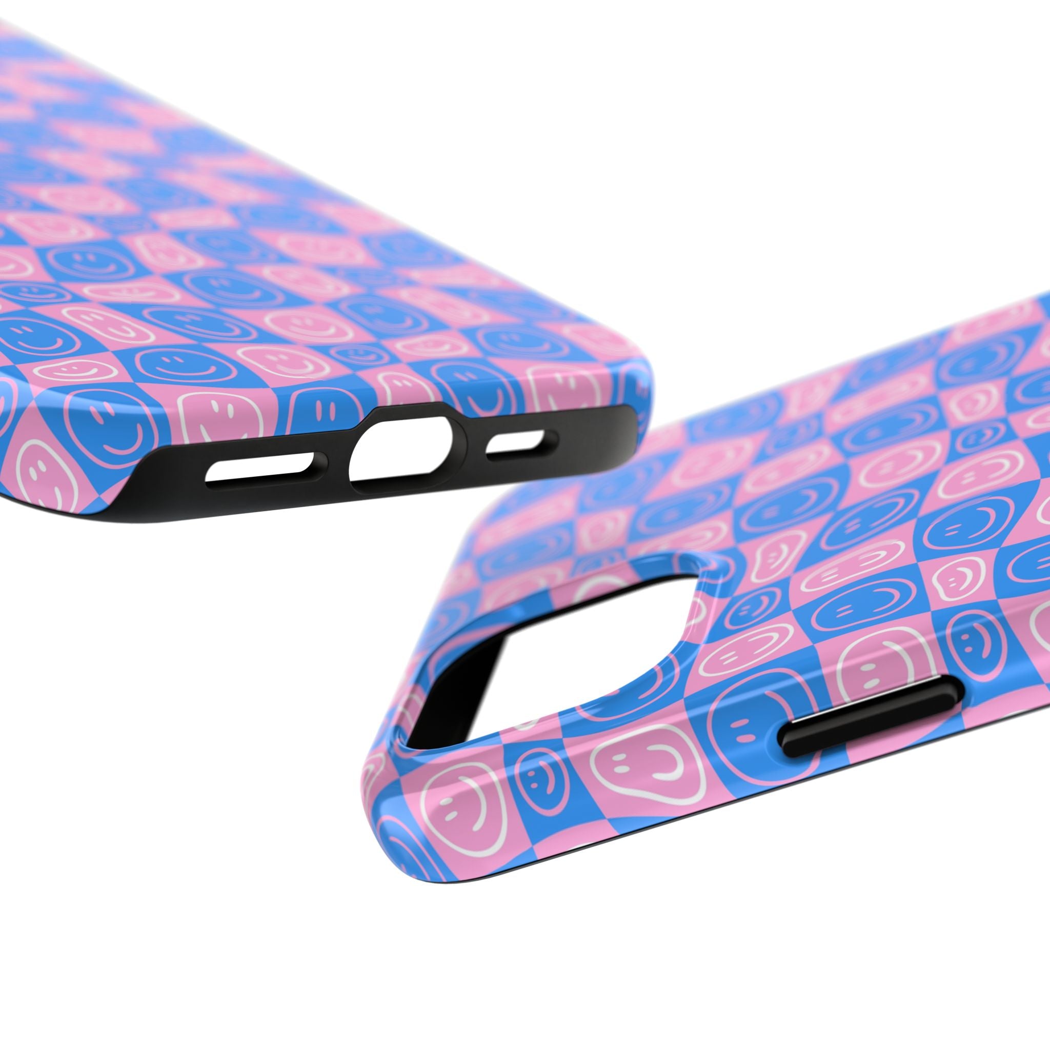 Pink and Blue Smiley Phone Case