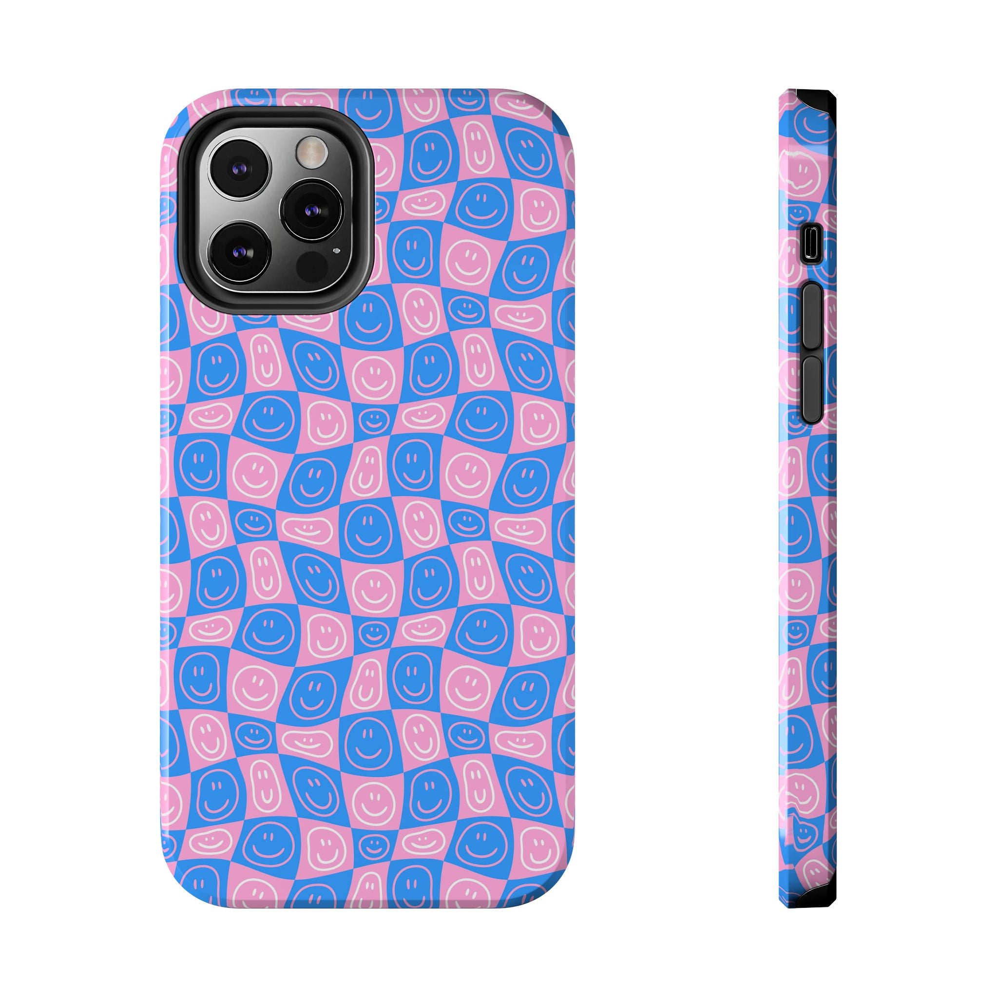 Pink and Blue Smiley Phone Case