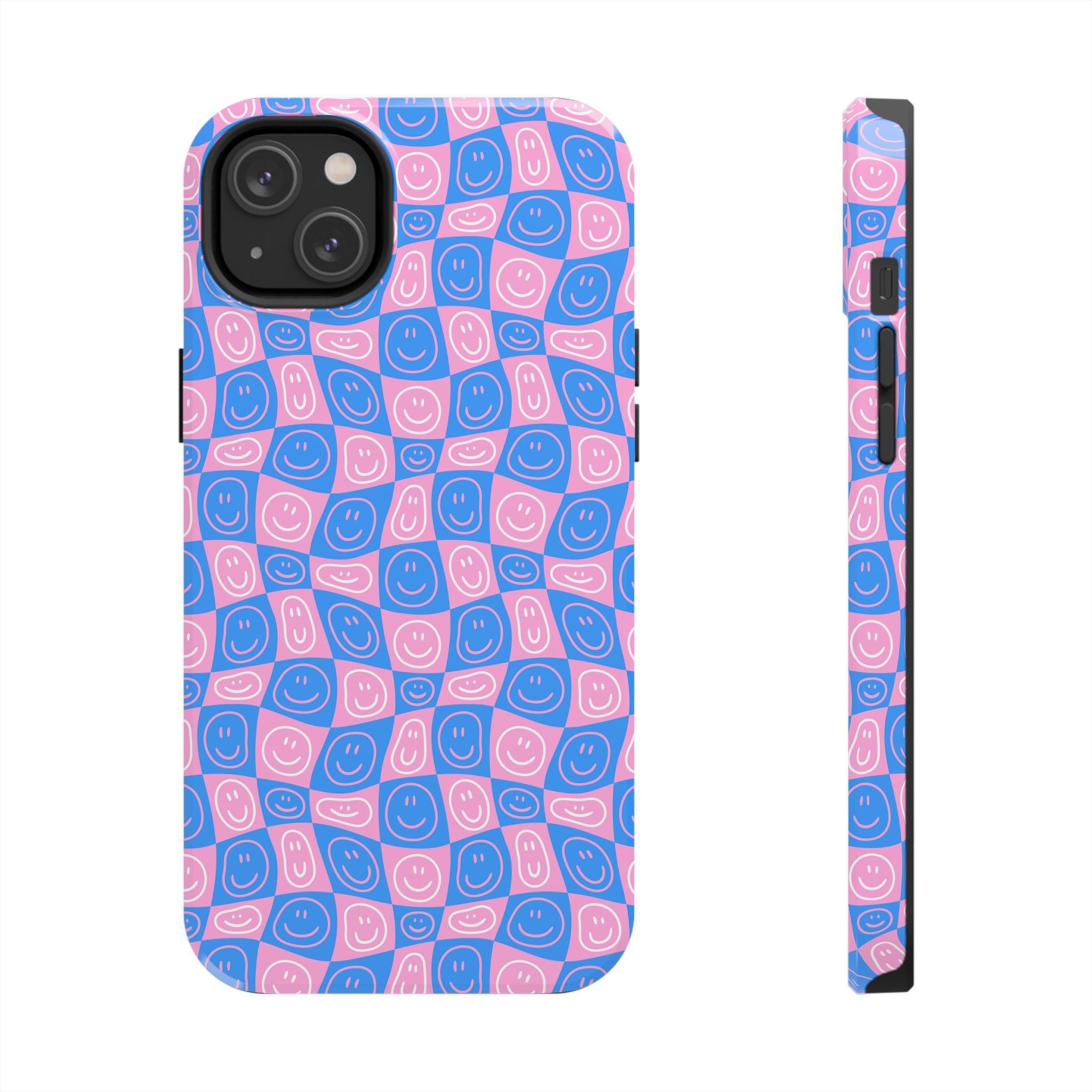 Pink and Blue Smiley Phone Case