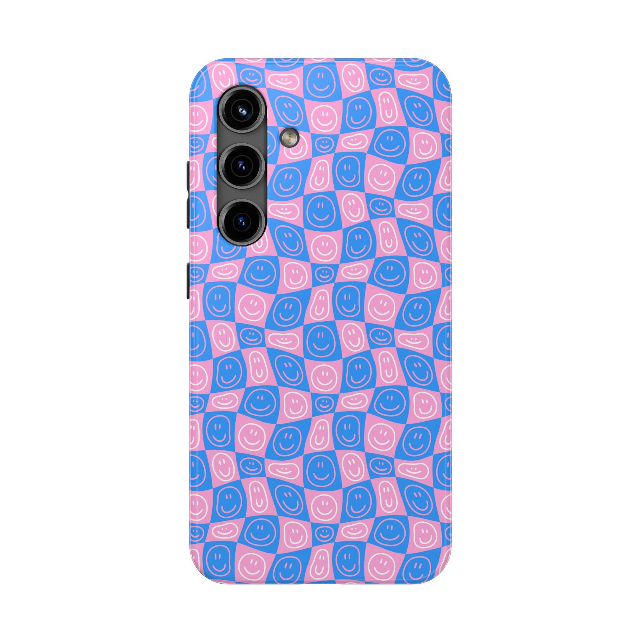 Pink and Blue Smiley Phone Case