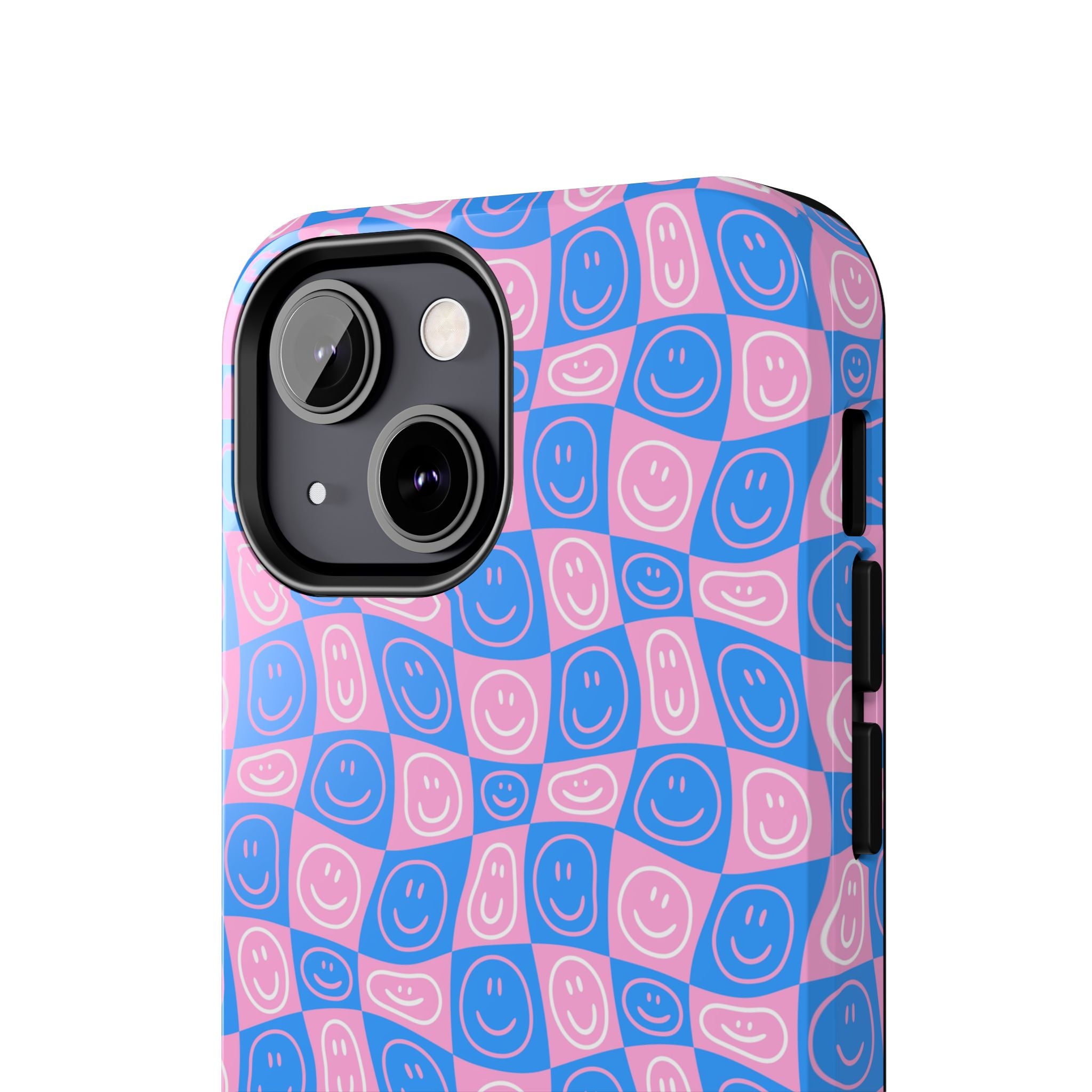 Pink and Blue Smiley Phone Case