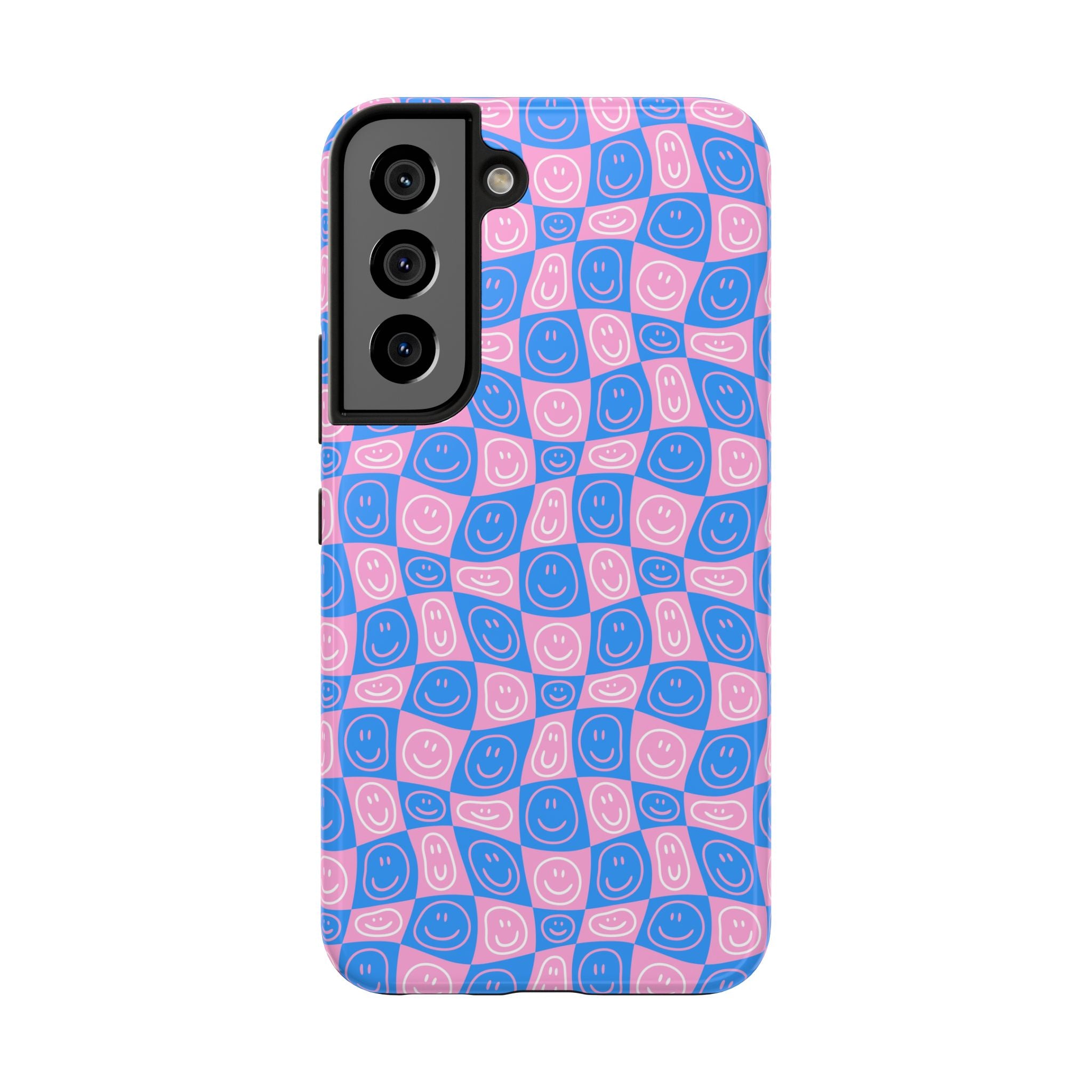 Pink and Blue Smiley Phone Case