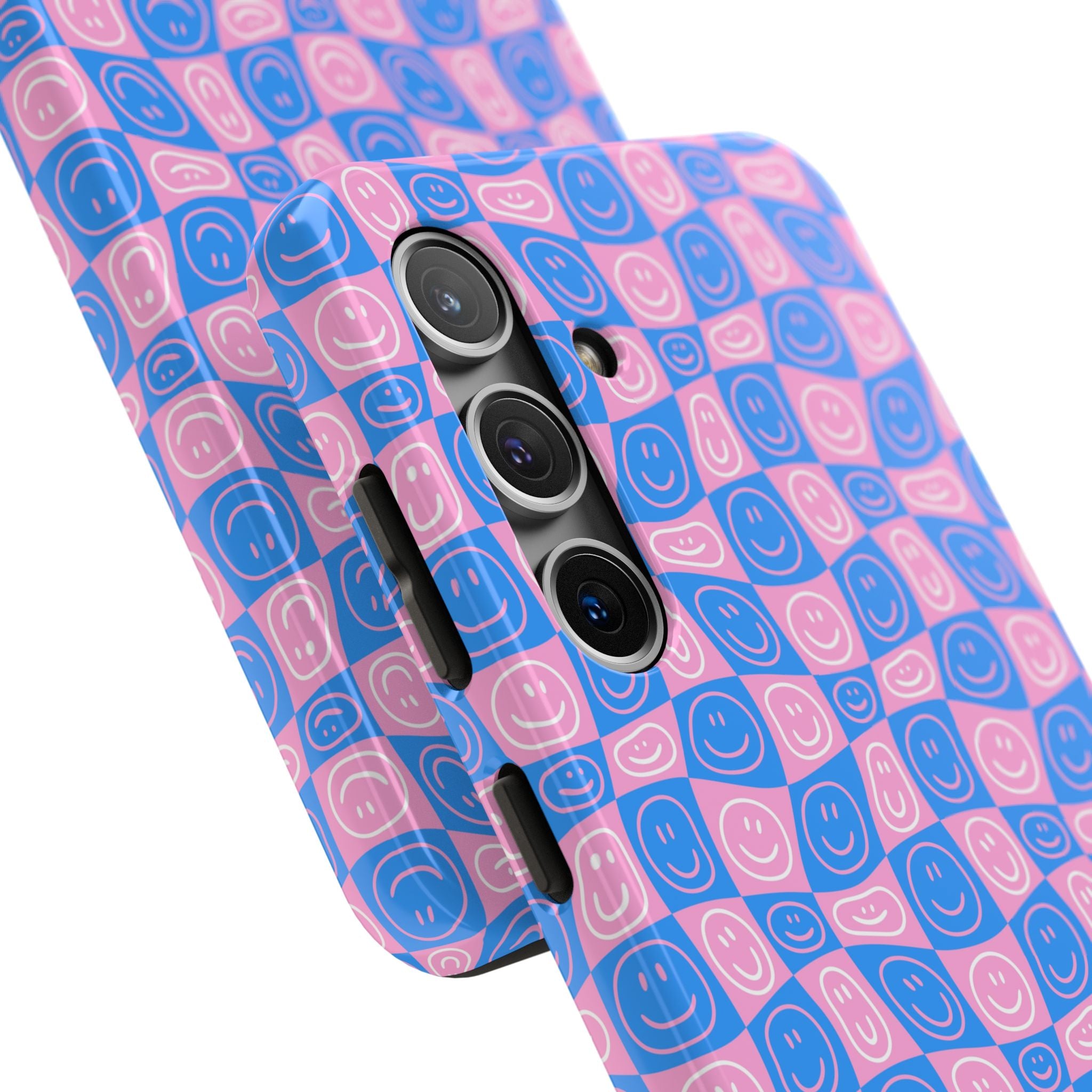 Pink and Blue Smiley Phone Case