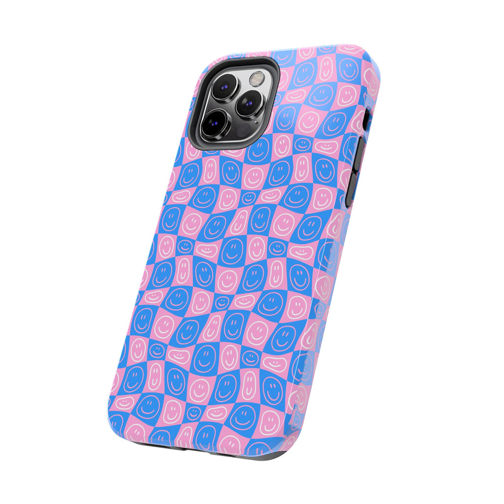 Pink and Blue Smiley Phone Case