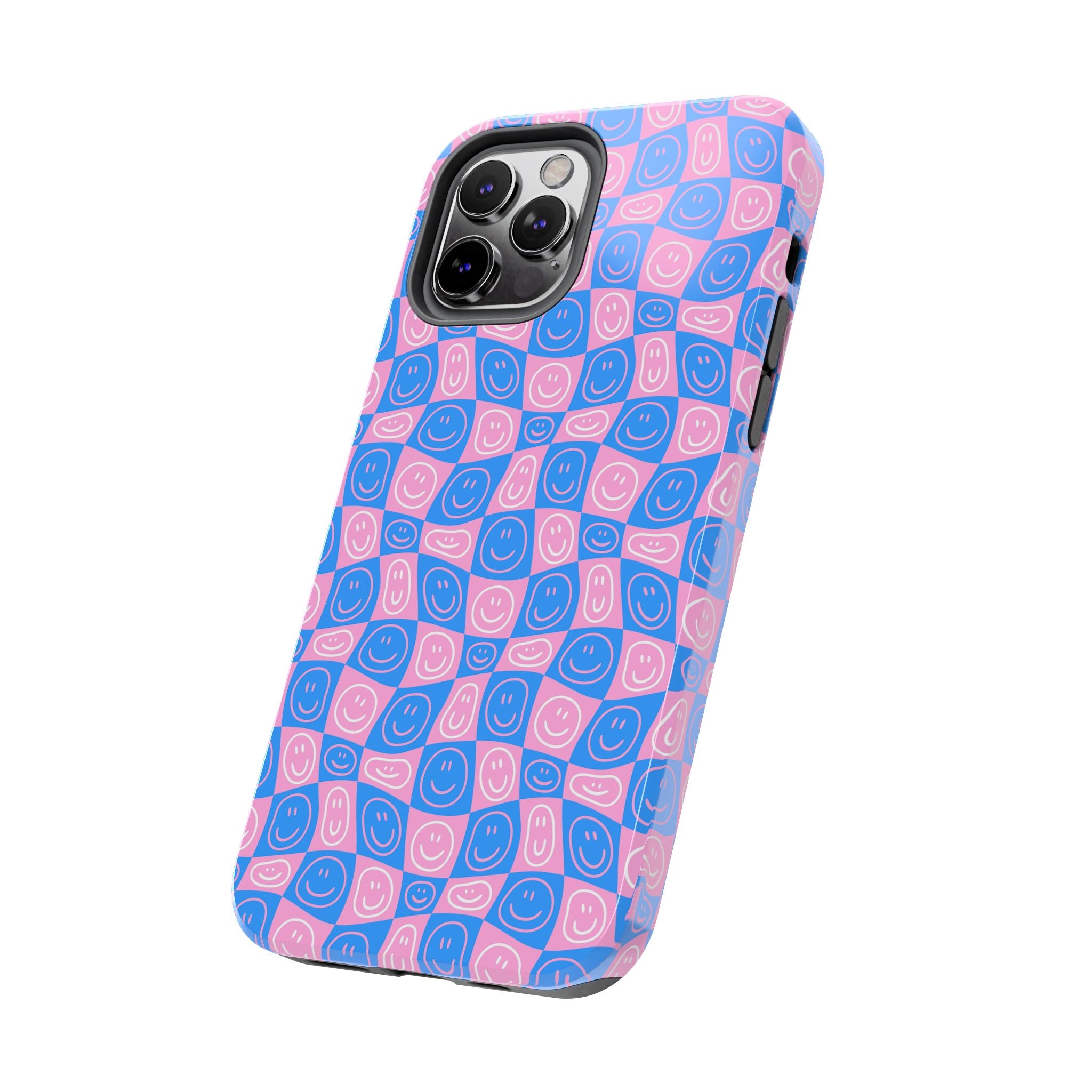 Pink and Blue Smiley Phone Case