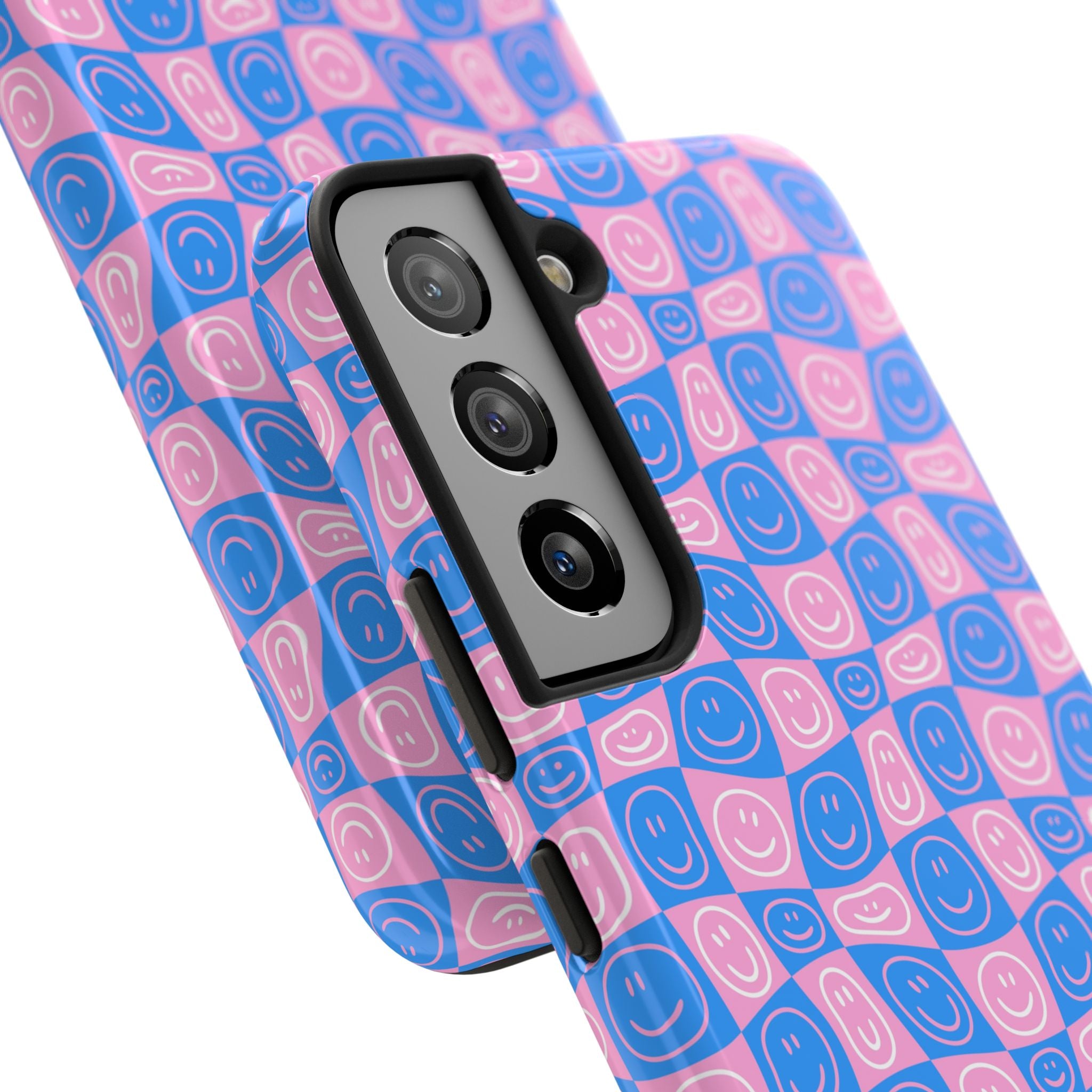 Pink and Blue Smiley Phone Case