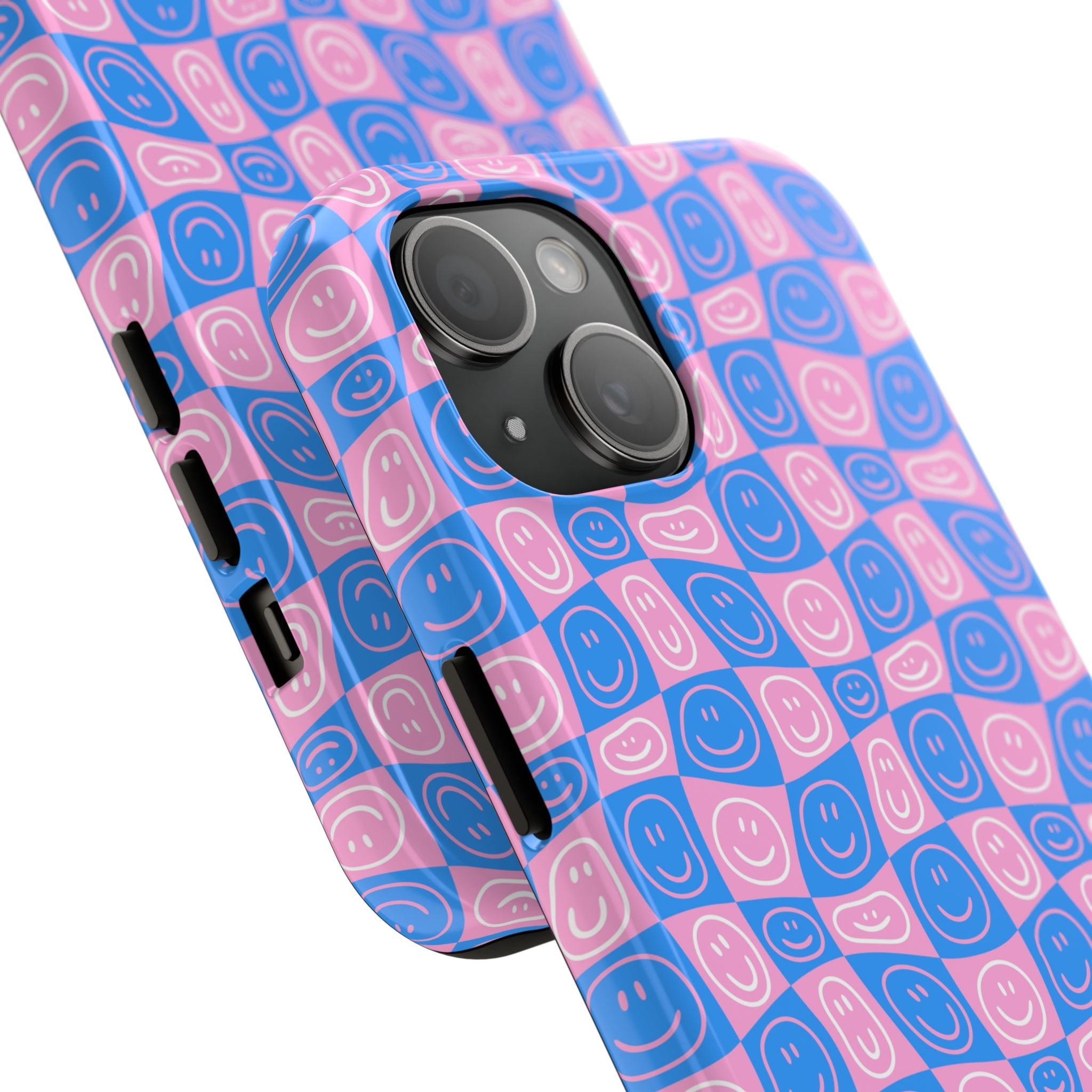 Pink and Blue Smiley Phone Case