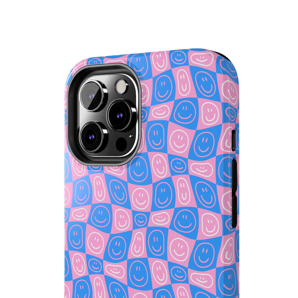 Pink and Blue Smiley Phone Case