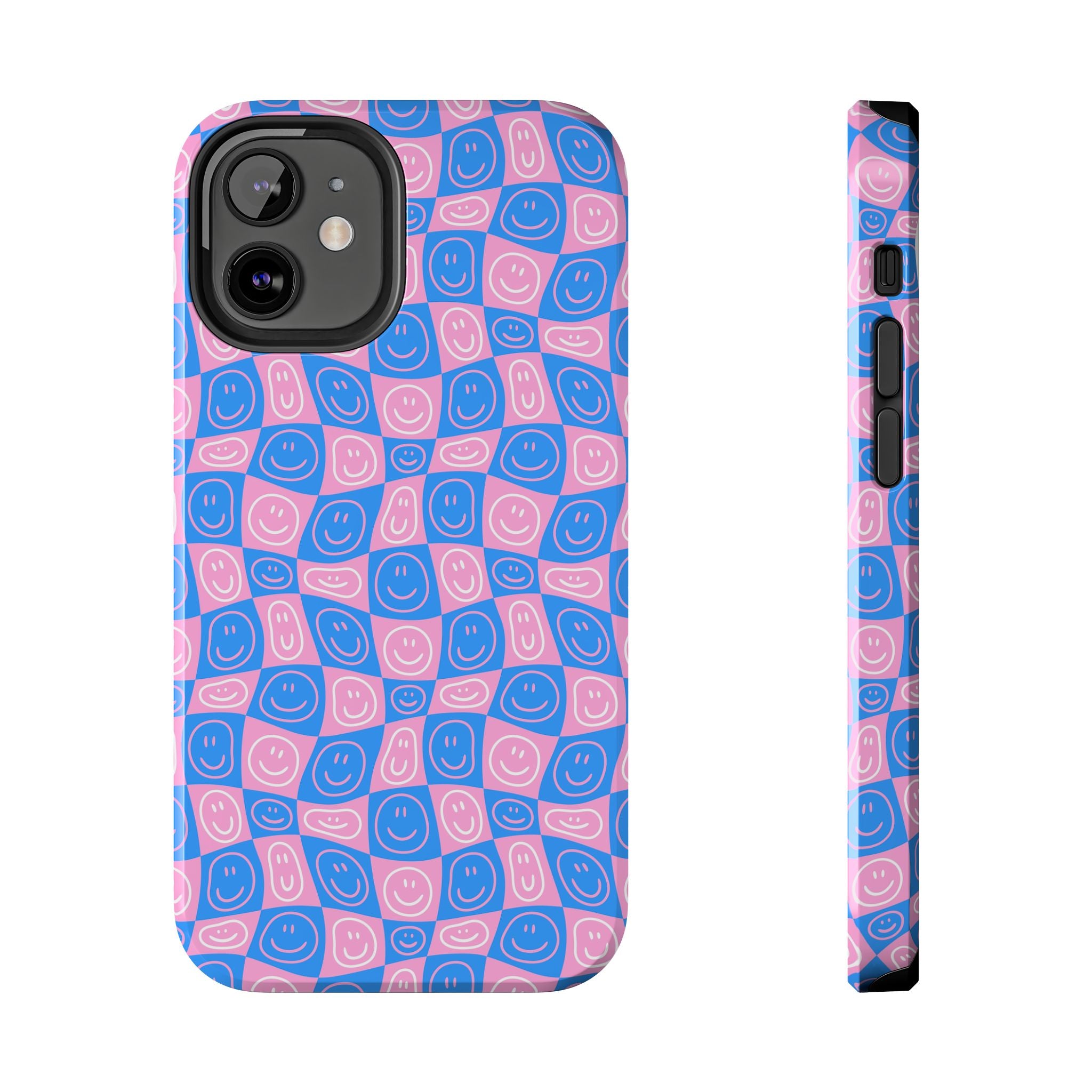 Pink and Blue Smiley Phone Case