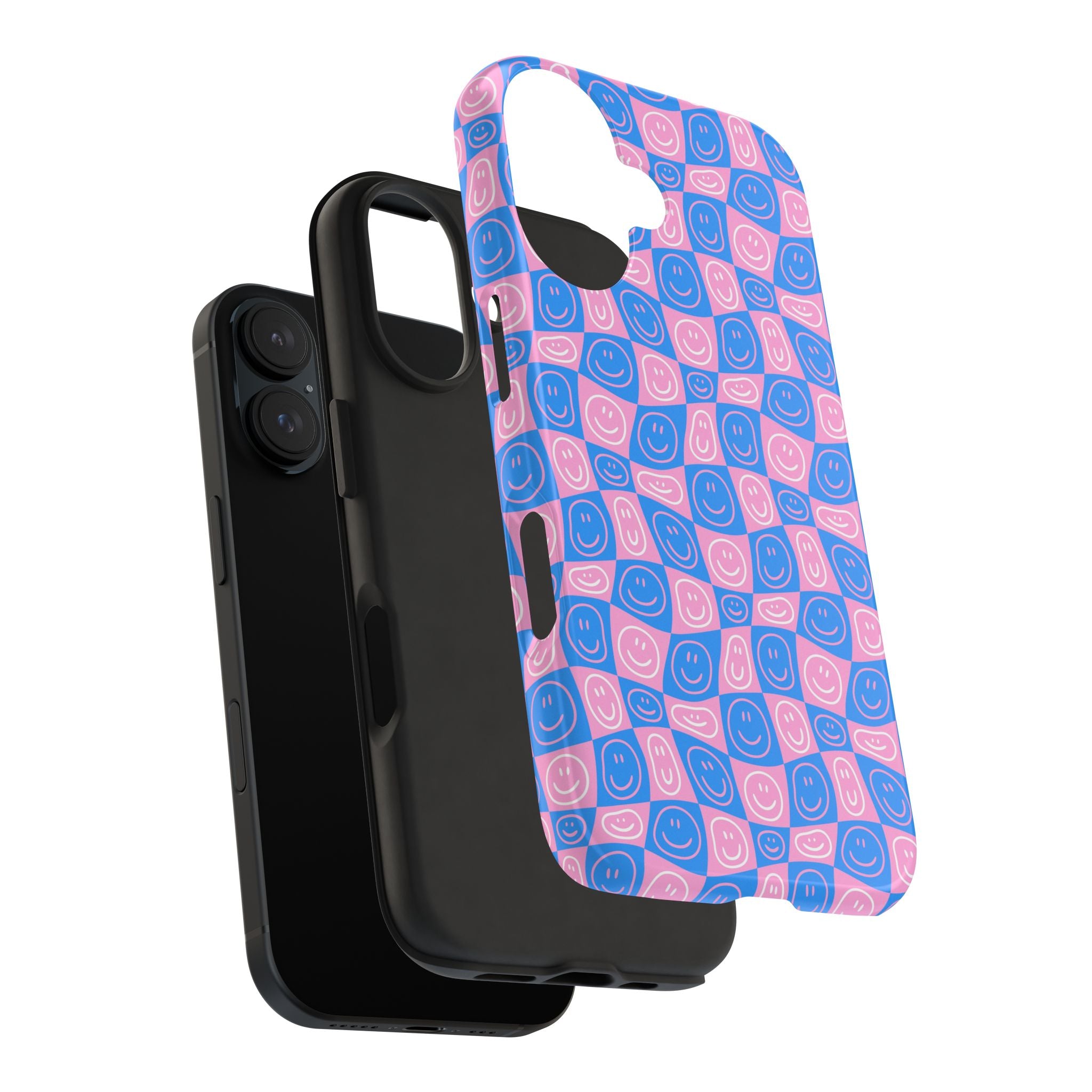 Pink and Blue Smiley Phone Case
