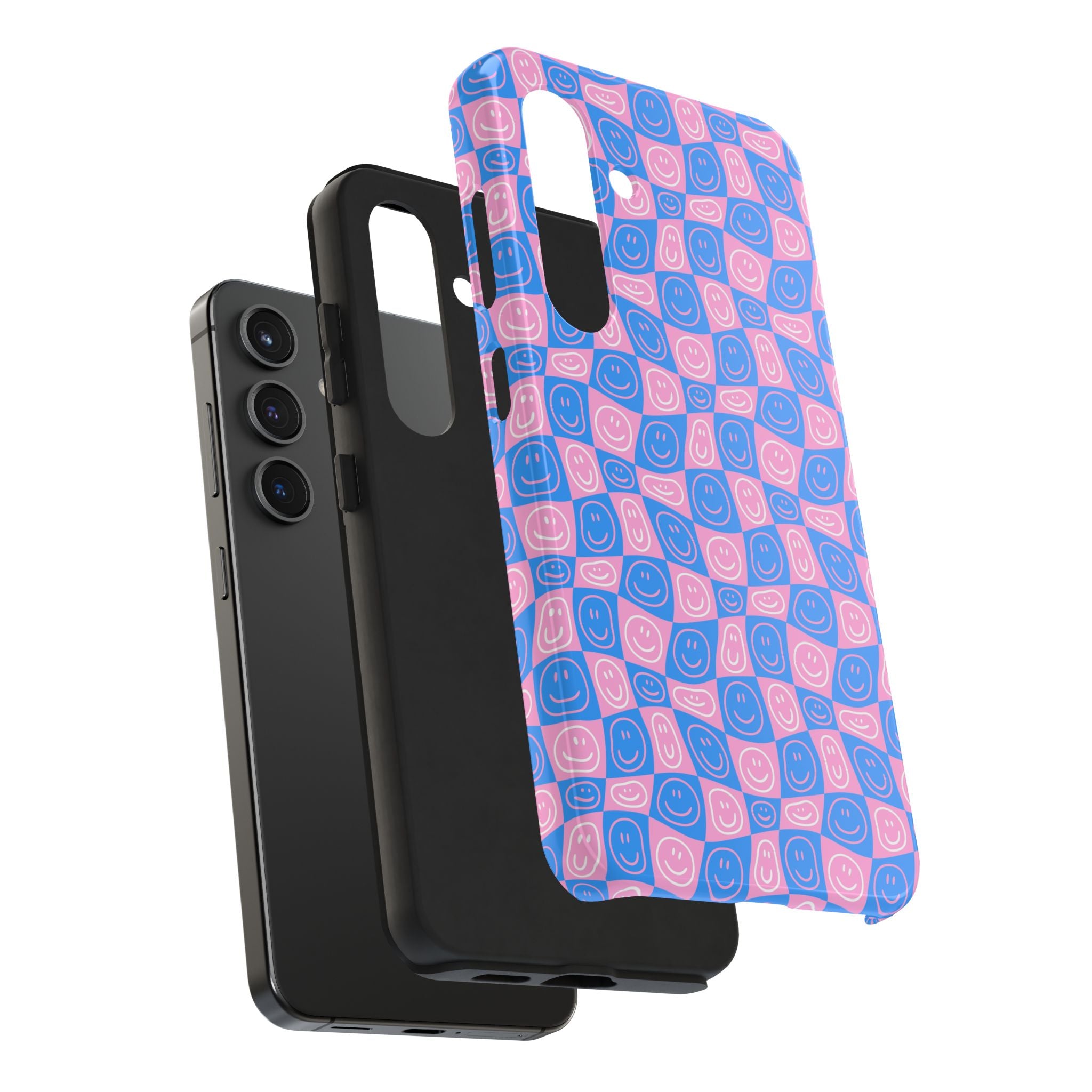 Pink and Blue Smiley Phone Case
