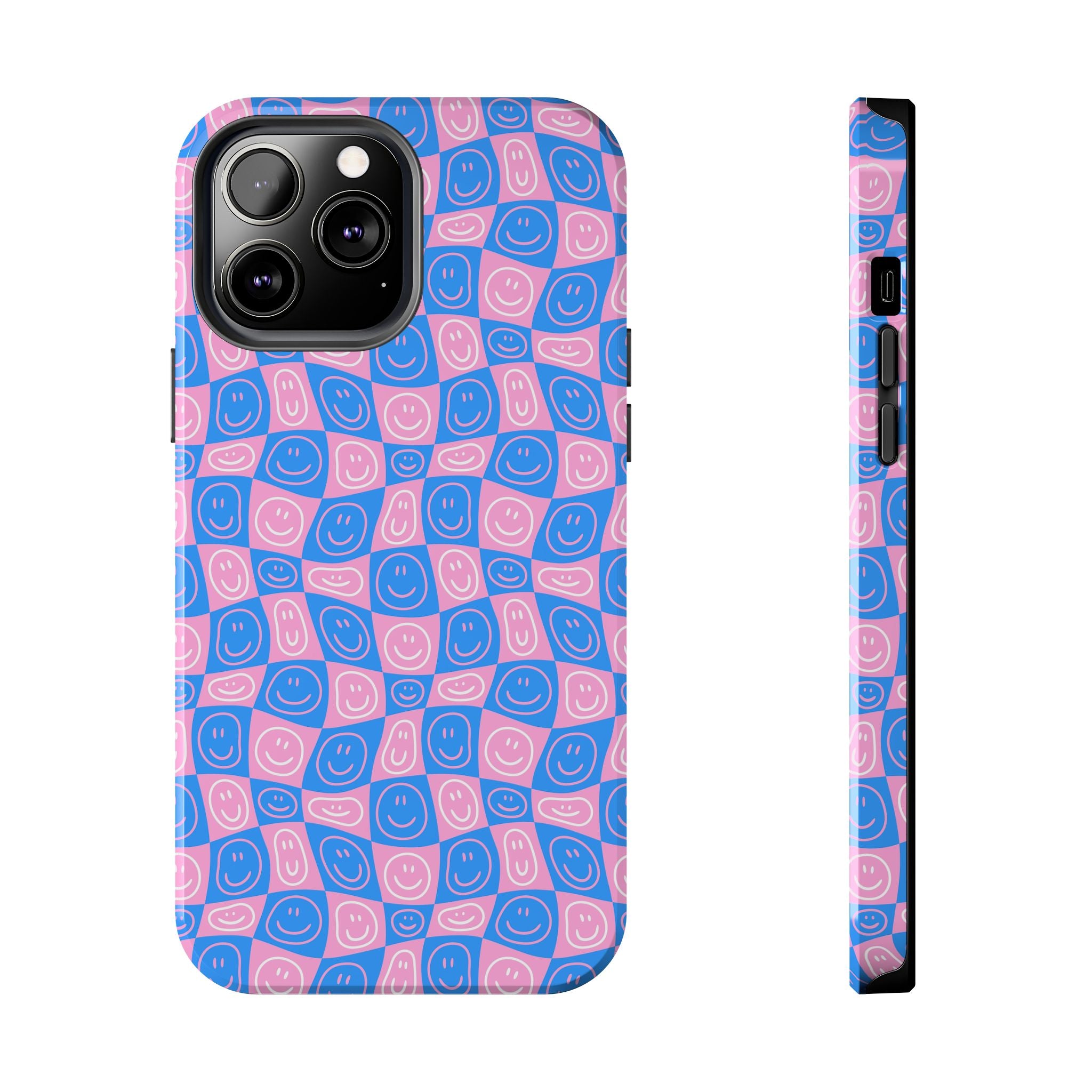 Pink and Blue Smiley Phone Case