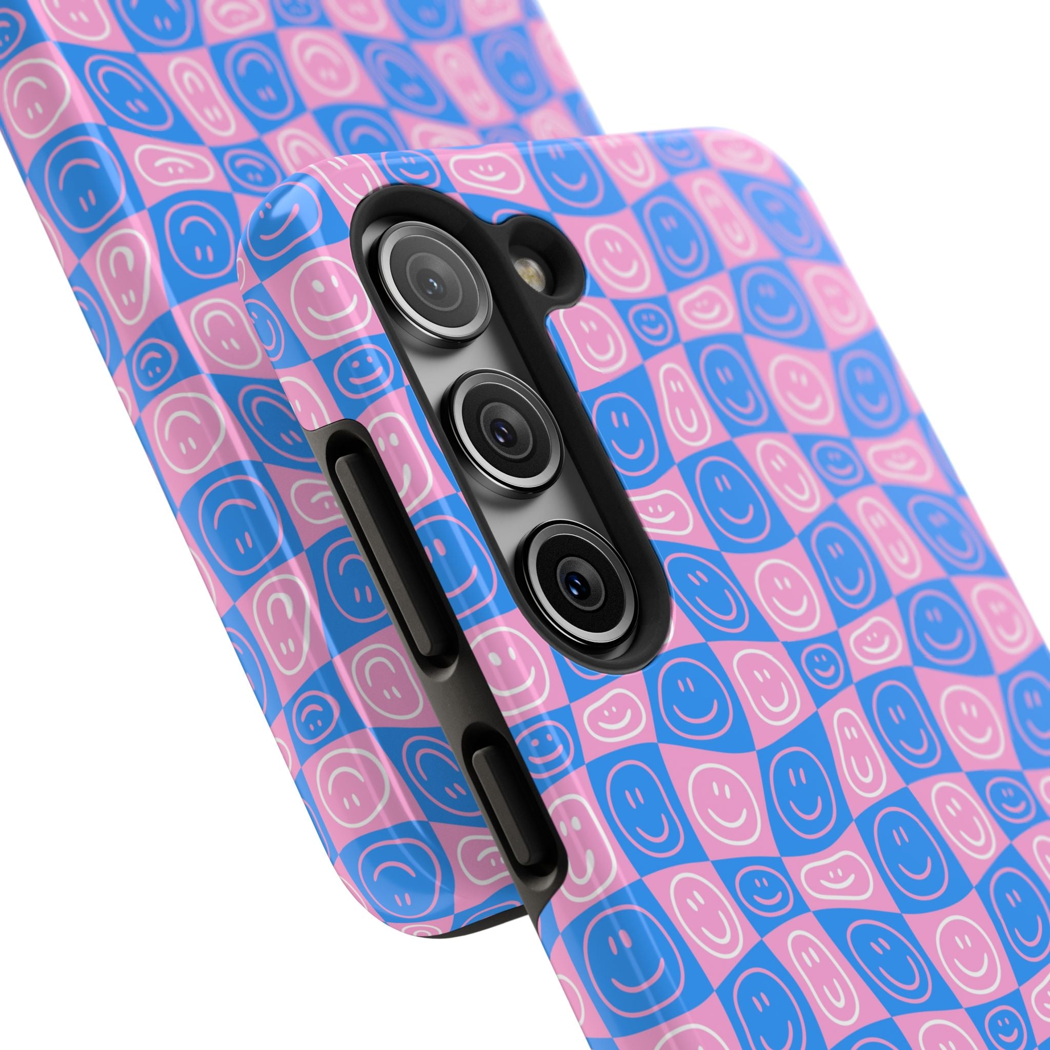 Pink and Blue Smiley Phone Case