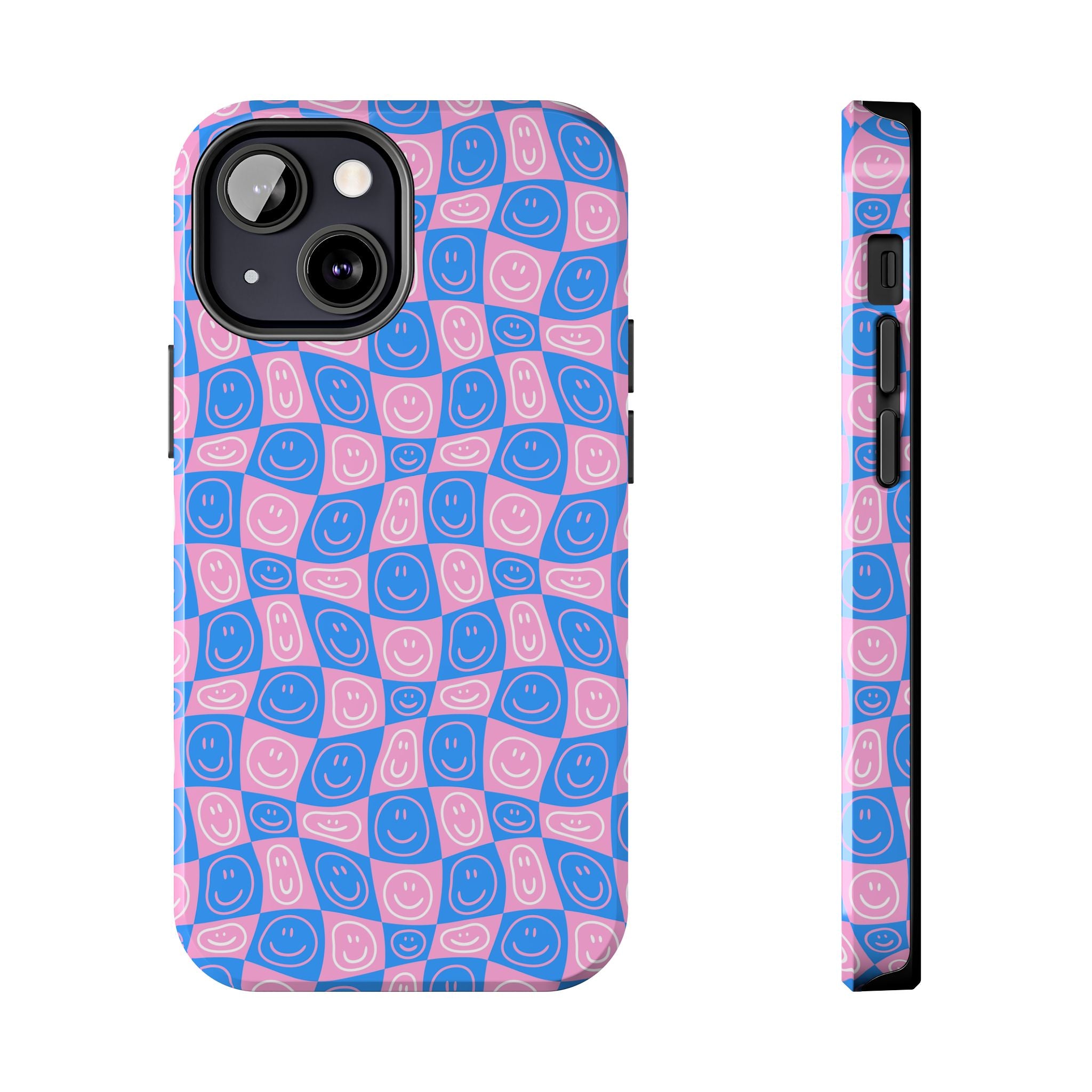 Pink and Blue Smiley Phone Case
