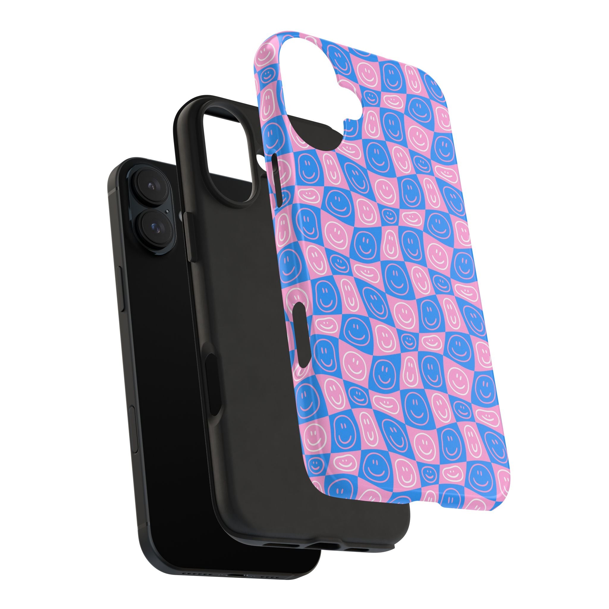 Pink and Blue Smiley Phone Case
