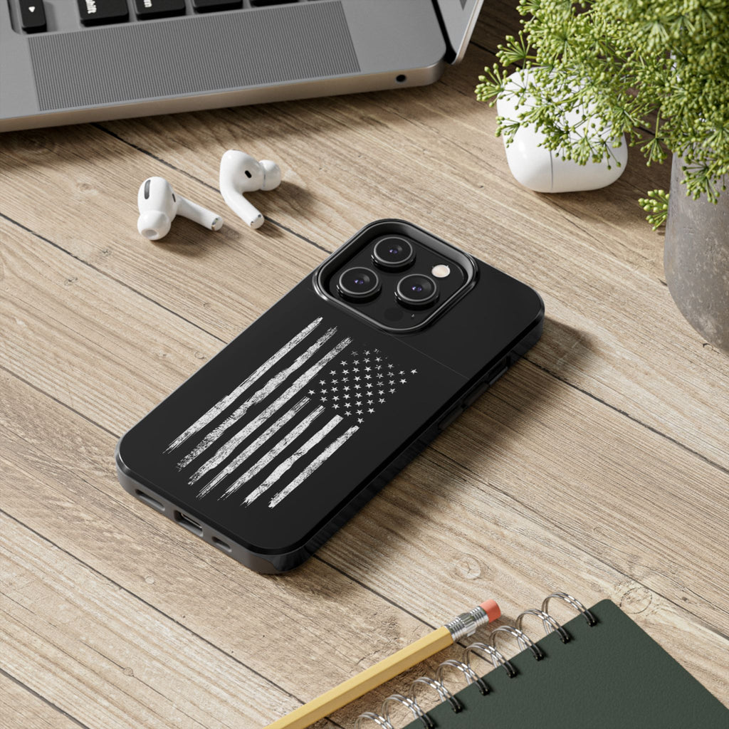 American - Black and White Flag