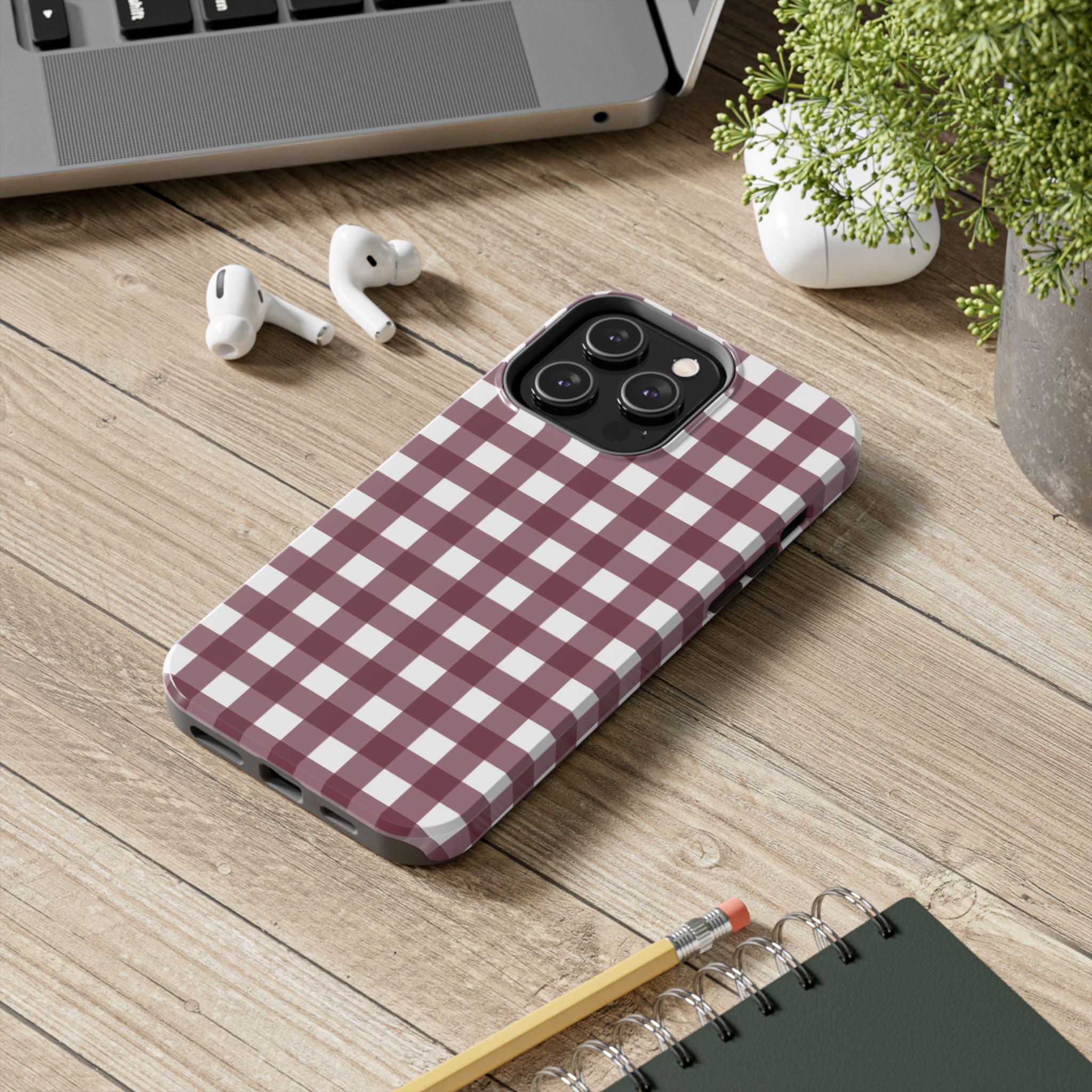 Gingham - Maroon