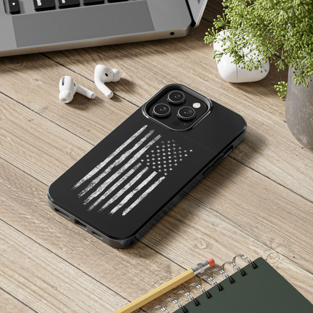 American - Black and White Flag
