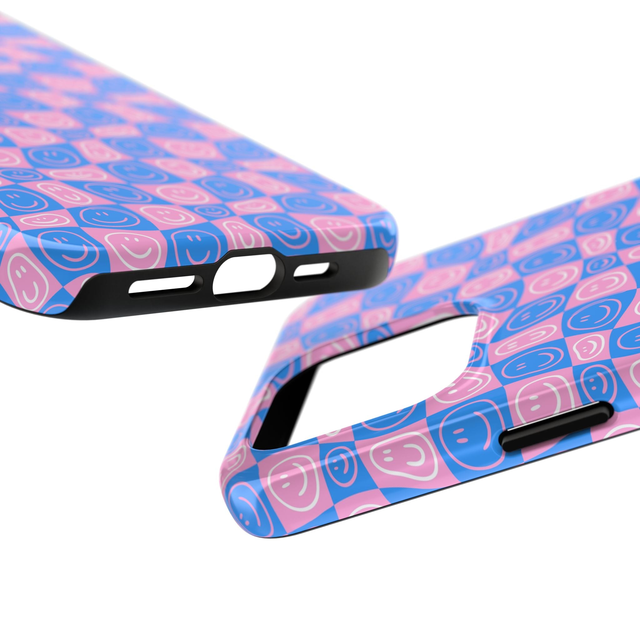 Pink and Blue Smiley Phone Case