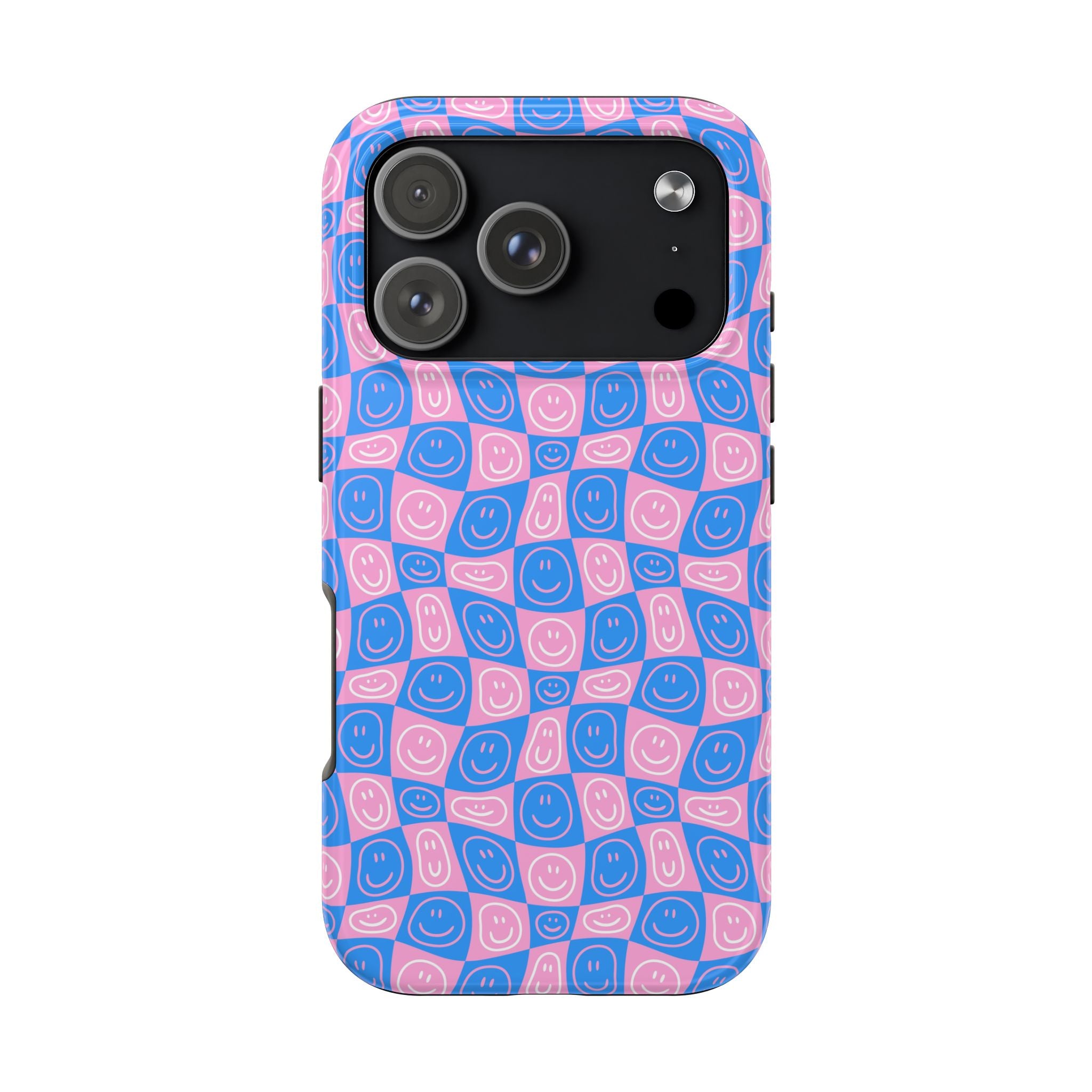 Pink and Blue Smiley Phone Case