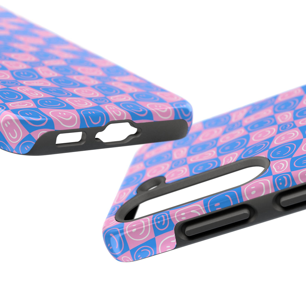 Pink and Blue Smiley Phone Case